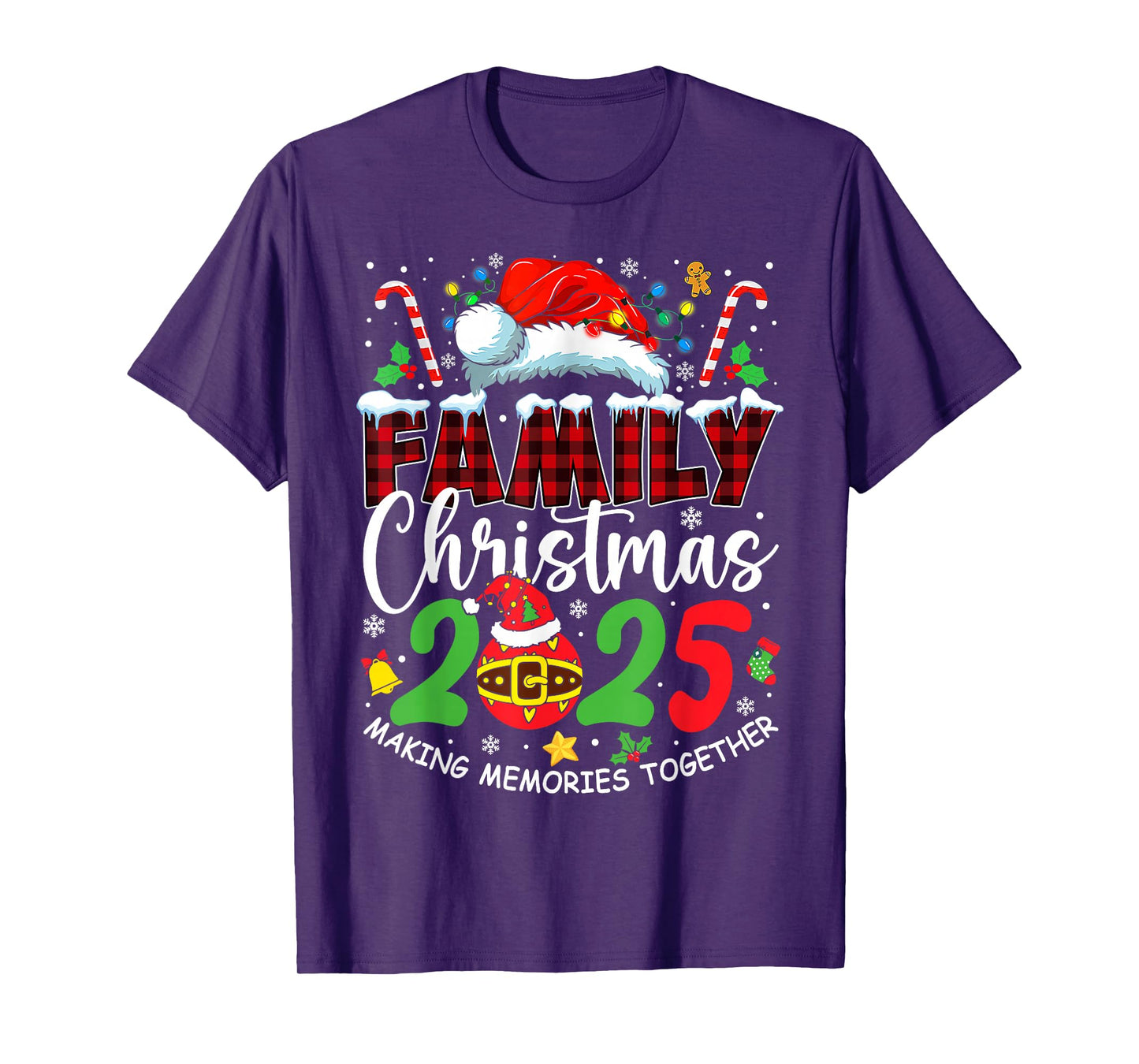 Family Christmas 2025 Matching Squad Santa Elf Funny Xmas T-Shirt