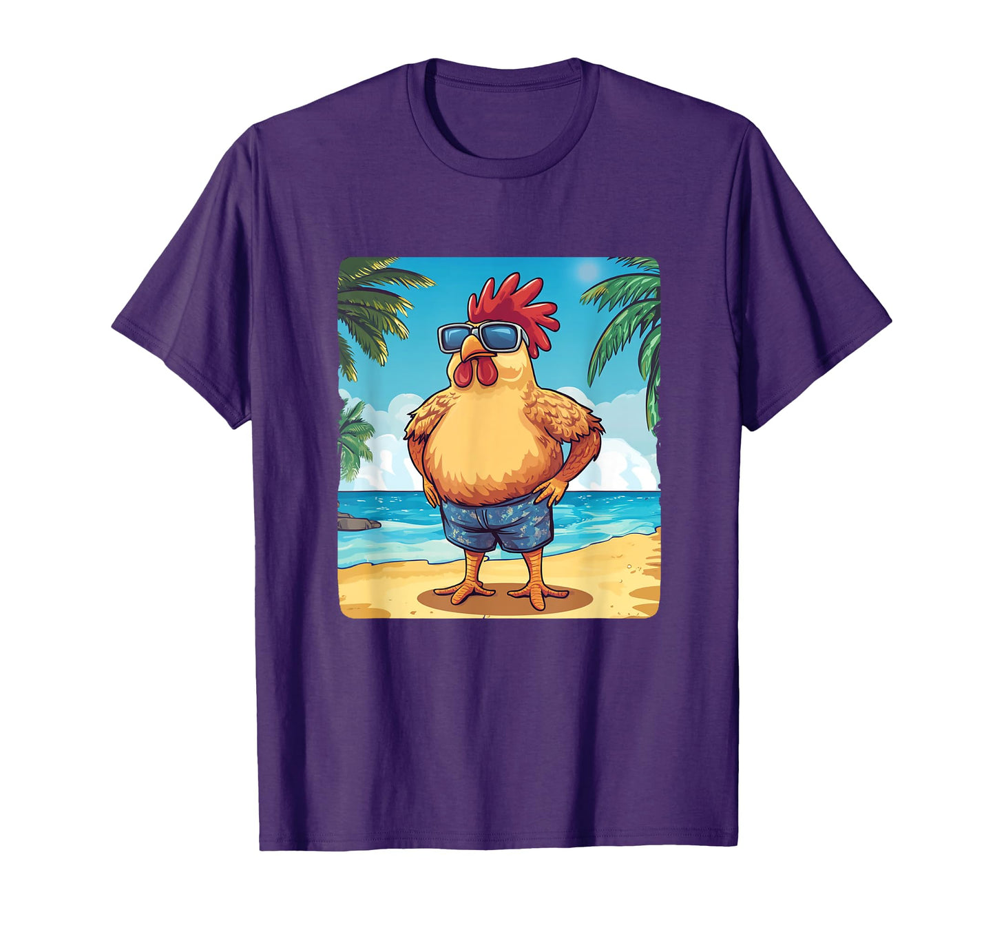 Cool Rooster in Swimsuit and Sunglasses Costume T-Shirt