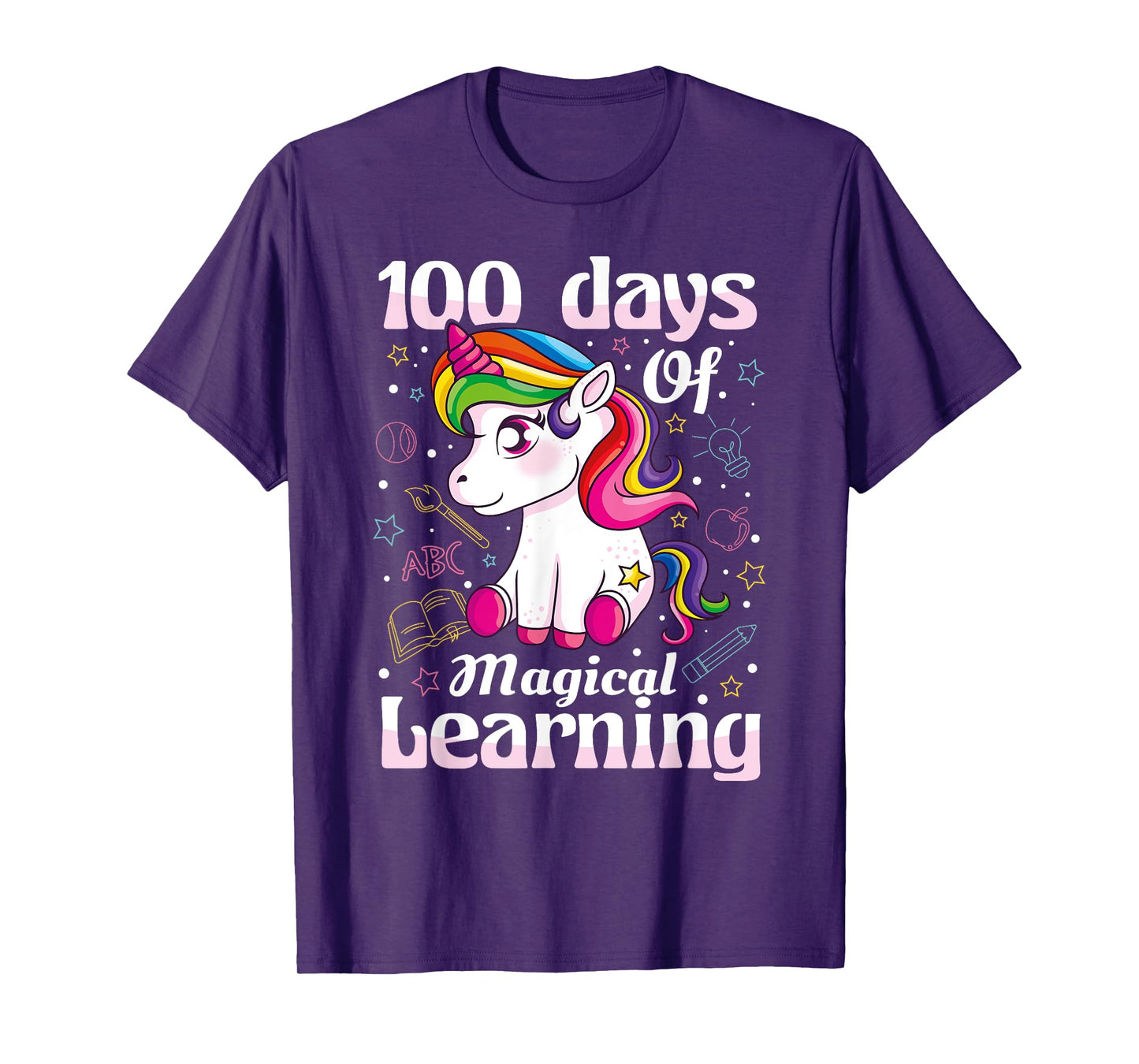 100th Day of School Unicorn Girls 100 Days of School T-Shirt