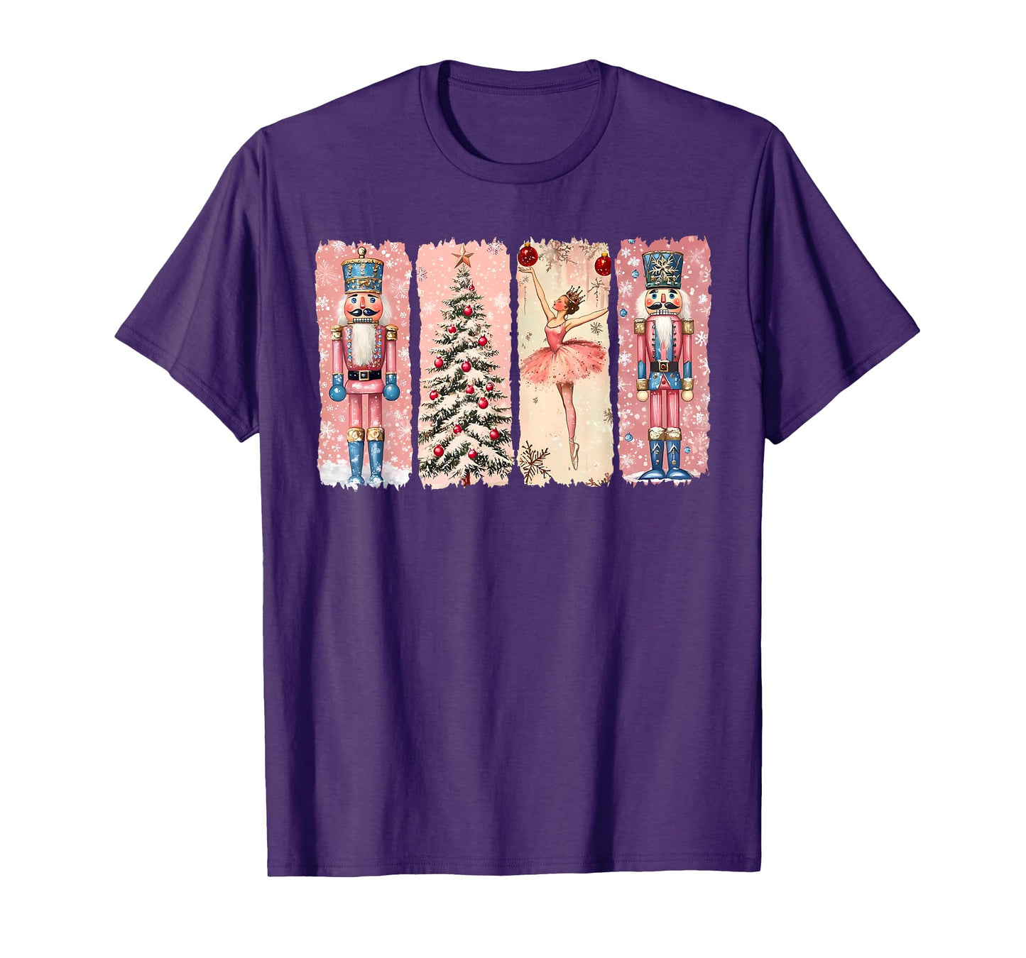 Retro Nutcracker Ballet Pink Christmas Xmas Vibes Women Kids T-Shirt
