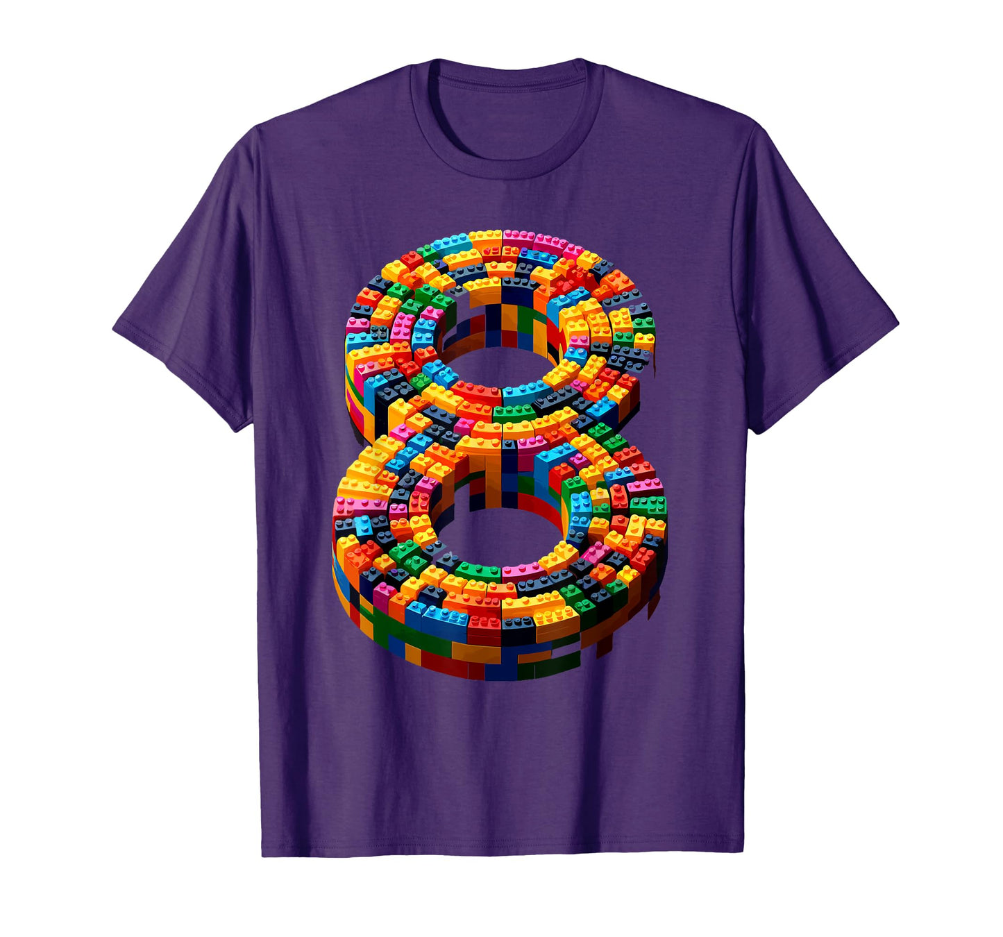 8 Year Old Blocks Building Master Builder 8th Birthday Boy T-Shirt