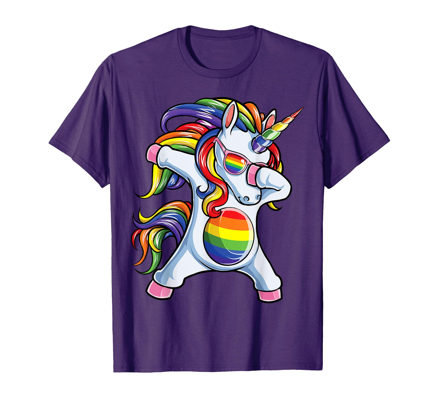 Dubbing Unicorn Gay Pride LGBT T-Shirt Lesbian Rainbow Flag T-Shirt
