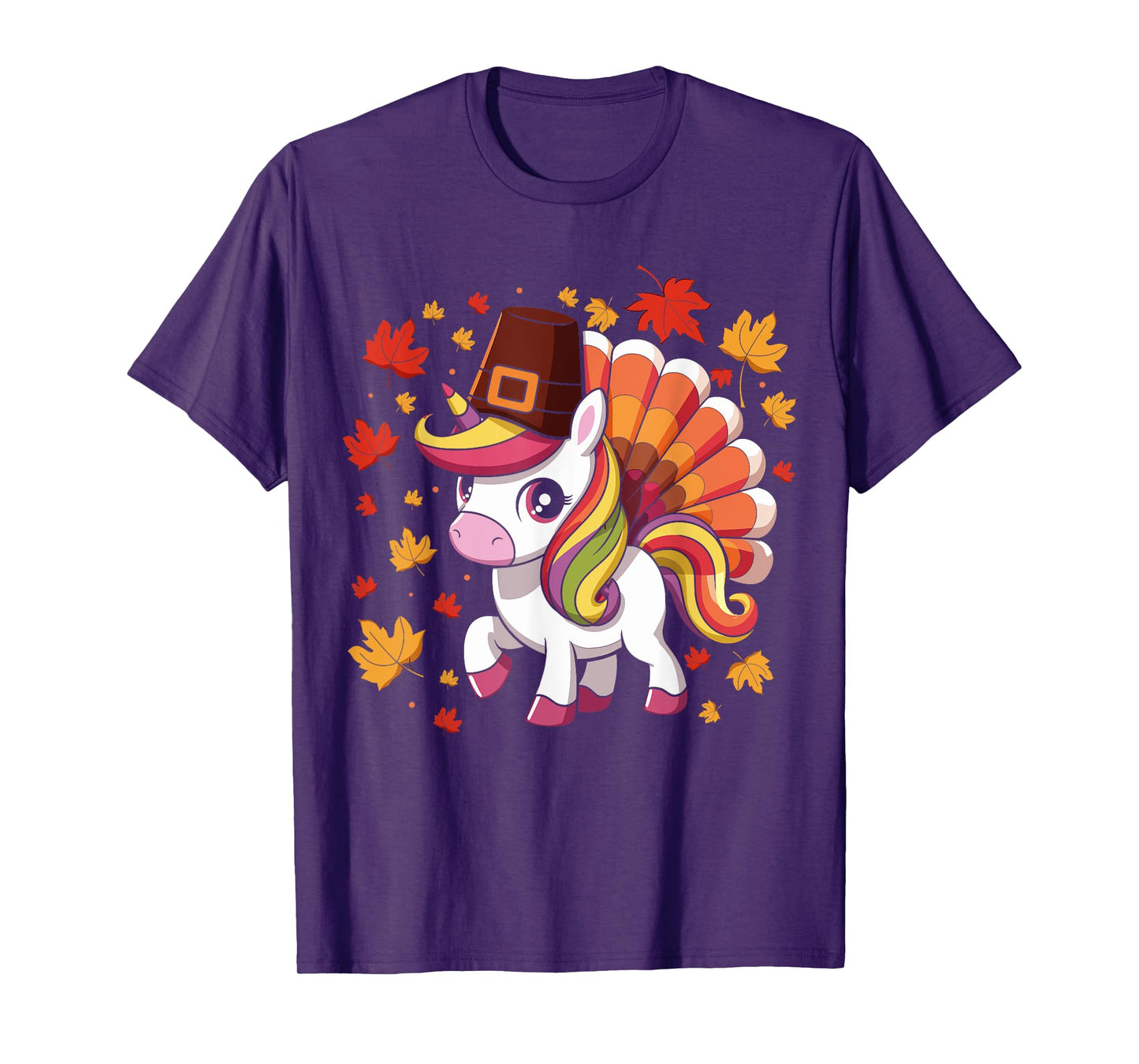 Cute Unicorn Turkey Funny Thanksgiving For Girls Toddlers T-Shirt