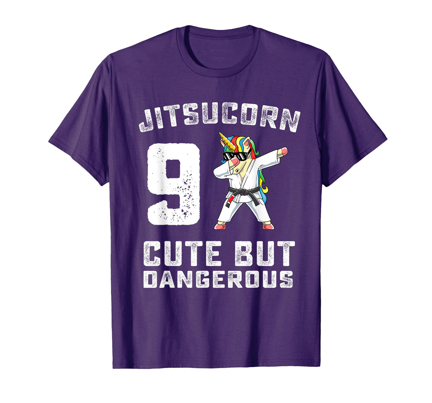 9 Year Old Jiu Jitsu Birthday Gift BJJ Dabbing Unicorn Girl T-Shirt