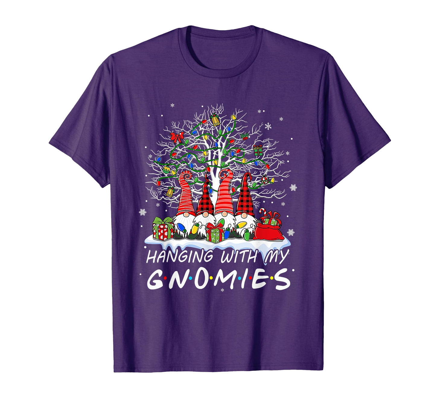 Funny Christmas Gnome Hanging With My Gnomies Xmas Men Women T-Shirt