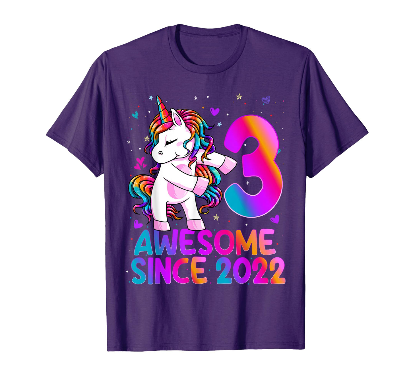 Flossing Unicorn 3 Year Old 3rd Birthday Girl Unicorn Party T-Shirt