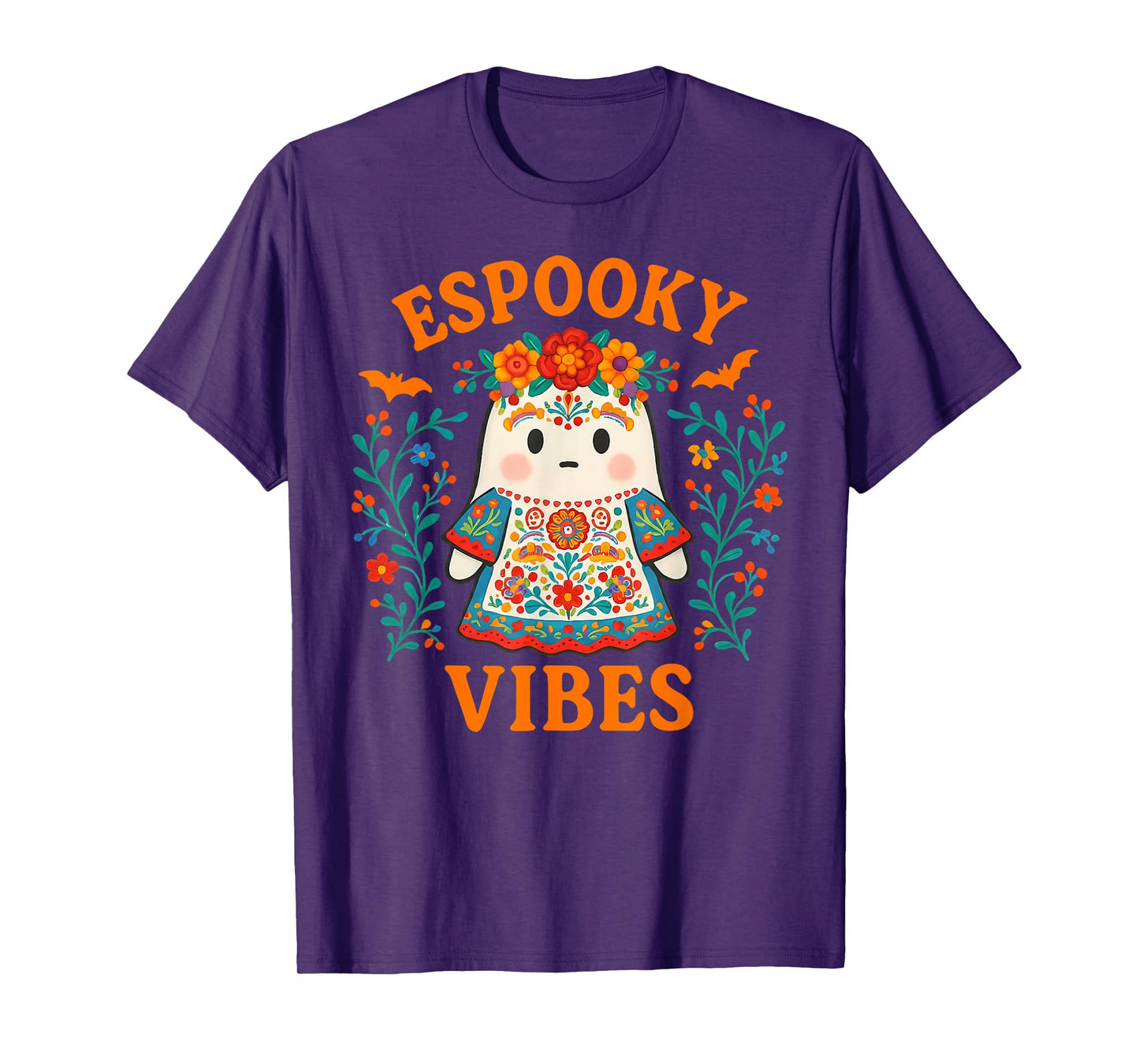 Espooky Vibes Maestra Halloween Spanish Mexican Boho Ghost T-Shirt