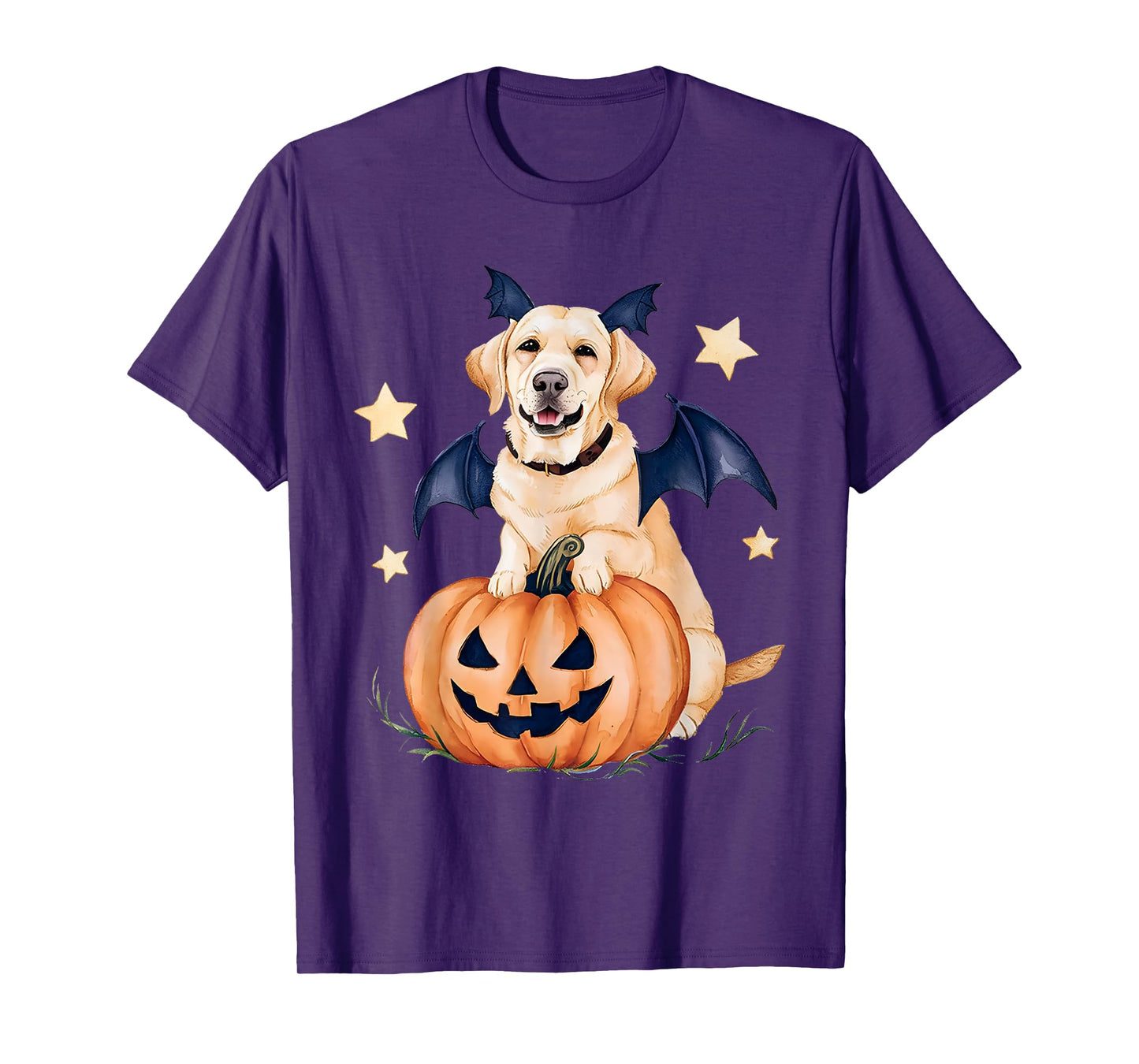Labrador Pumpkin Witch Golden Labrador Halloween Ghost Dog T-Shirt