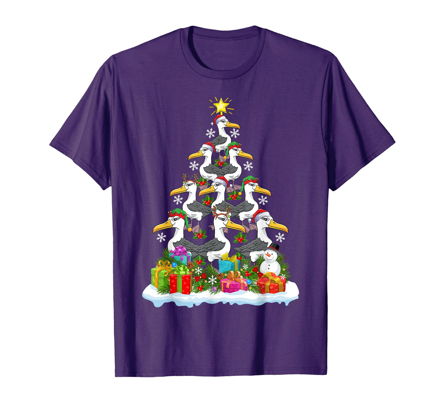 Albatross Bird Xmas Tree Lighting Santa Albatross Christmas T-Shirt