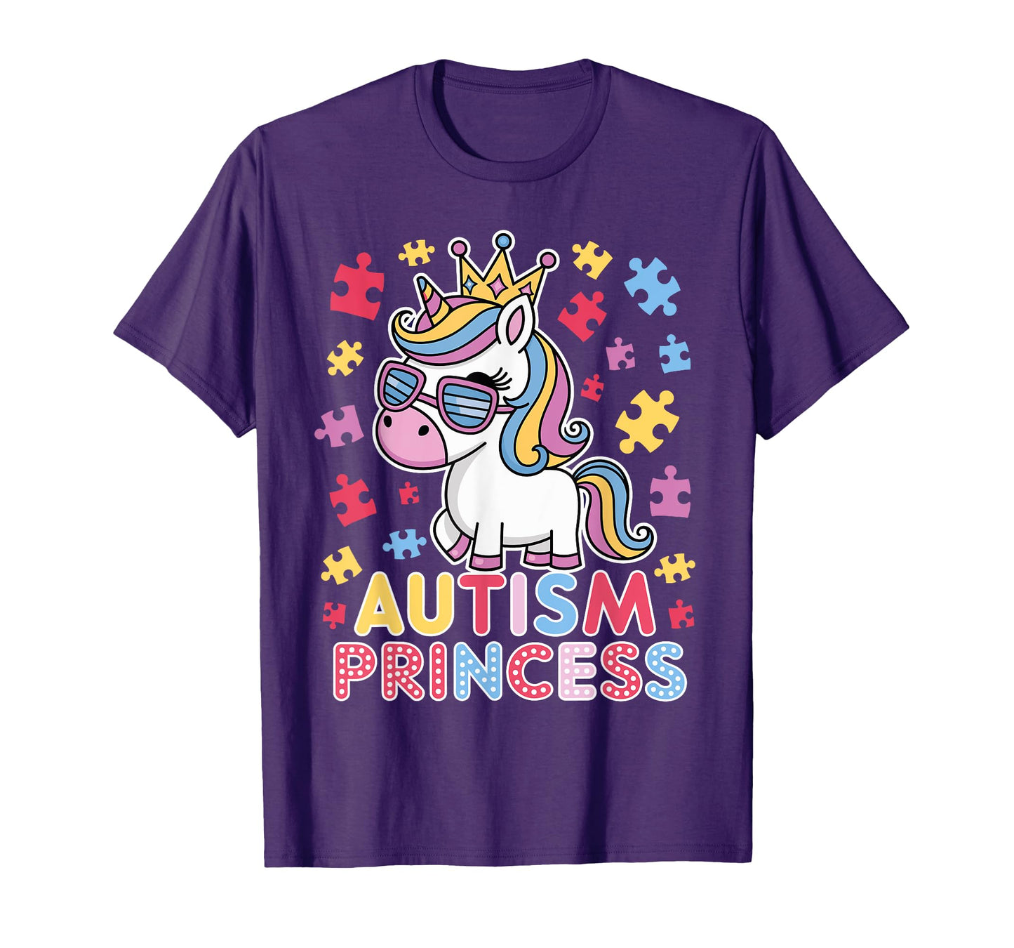 Cute Autism Princess Unicorn Girls Daughter Autism Awareness T-Shirt