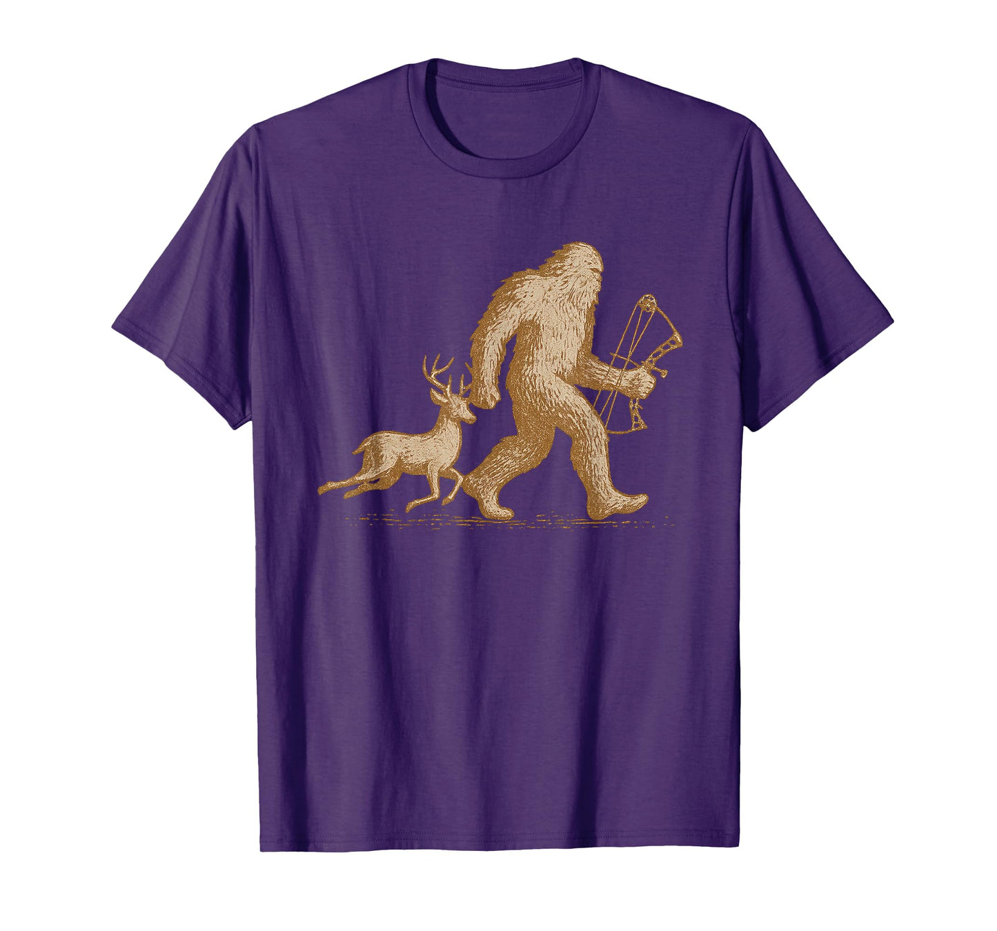 Bigfoot Deer Hunting Funny Sasquatch Deer Bow Hunting T-Shirt