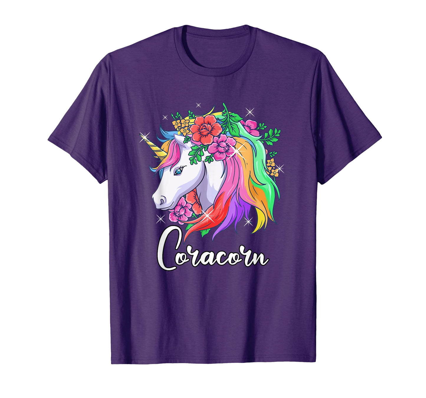 Cute Coracorn Personalized Name Unicorn Cora T-Shirt