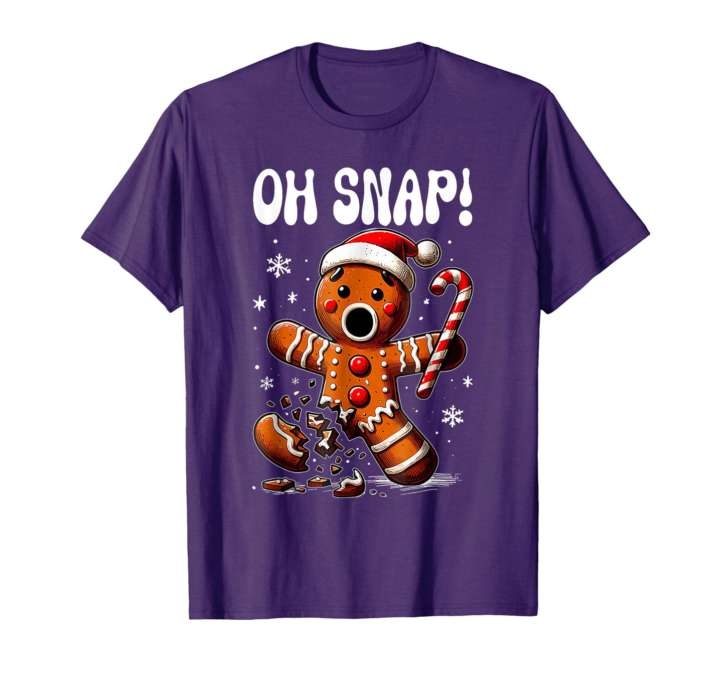 Funny Christmas Gingerbread Man Oh Snap Outfit Pajama T-Shirt