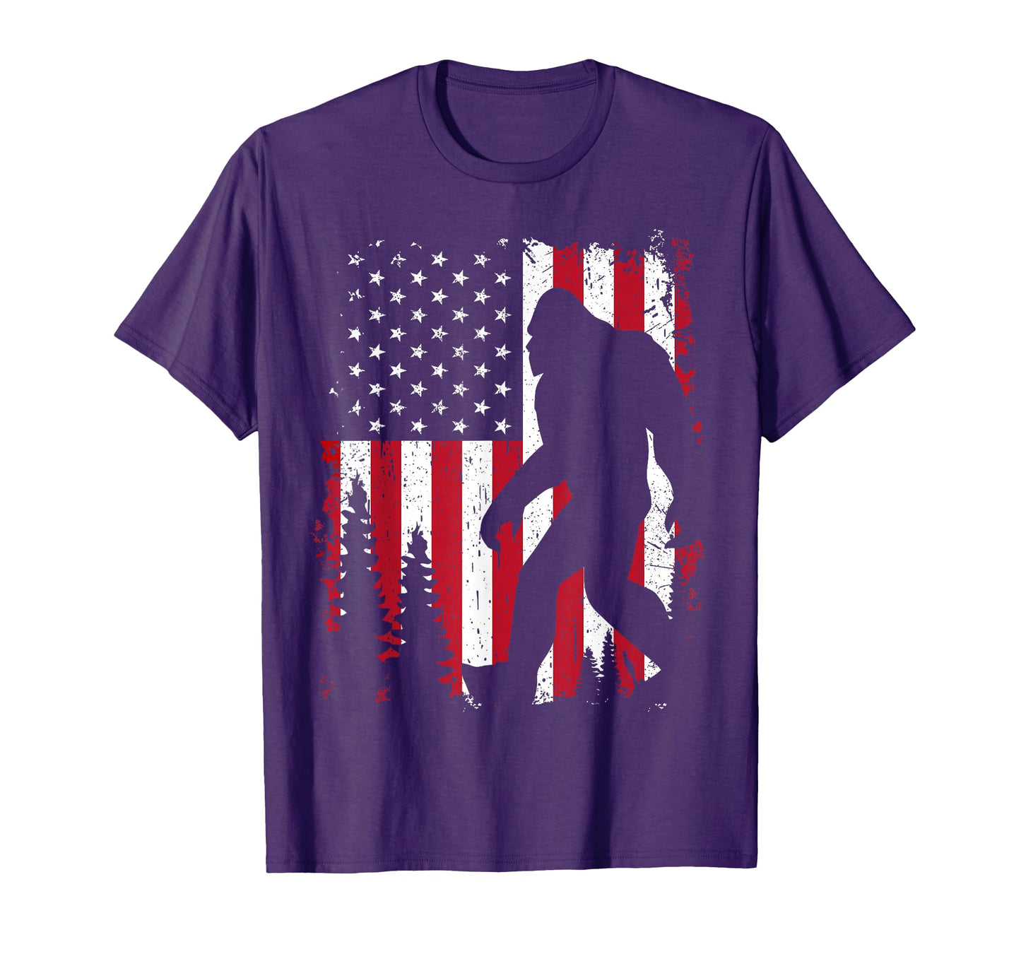 Bigfoot 4th of July American USA Flag Patriotic Kids T-Shirt