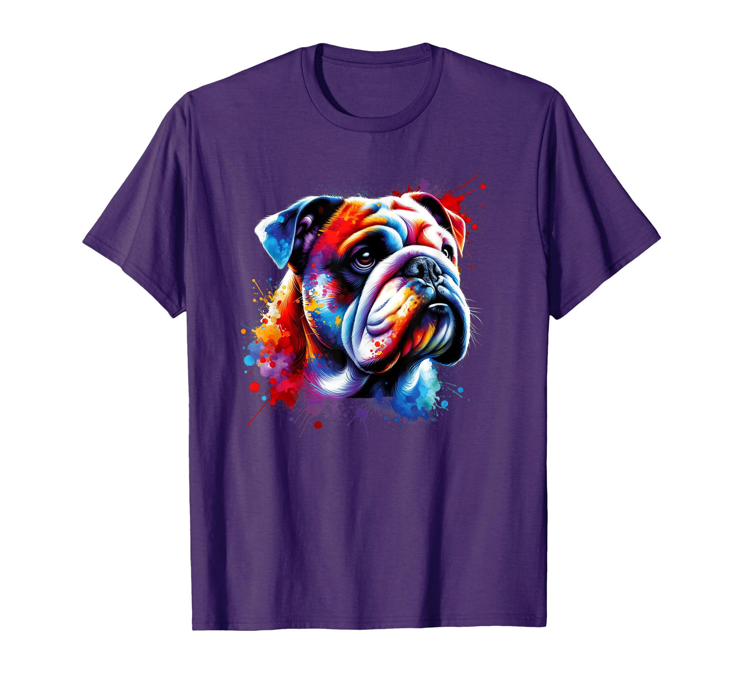 Colorful Splash Art Bulldog English Bulldogs T-Shirt