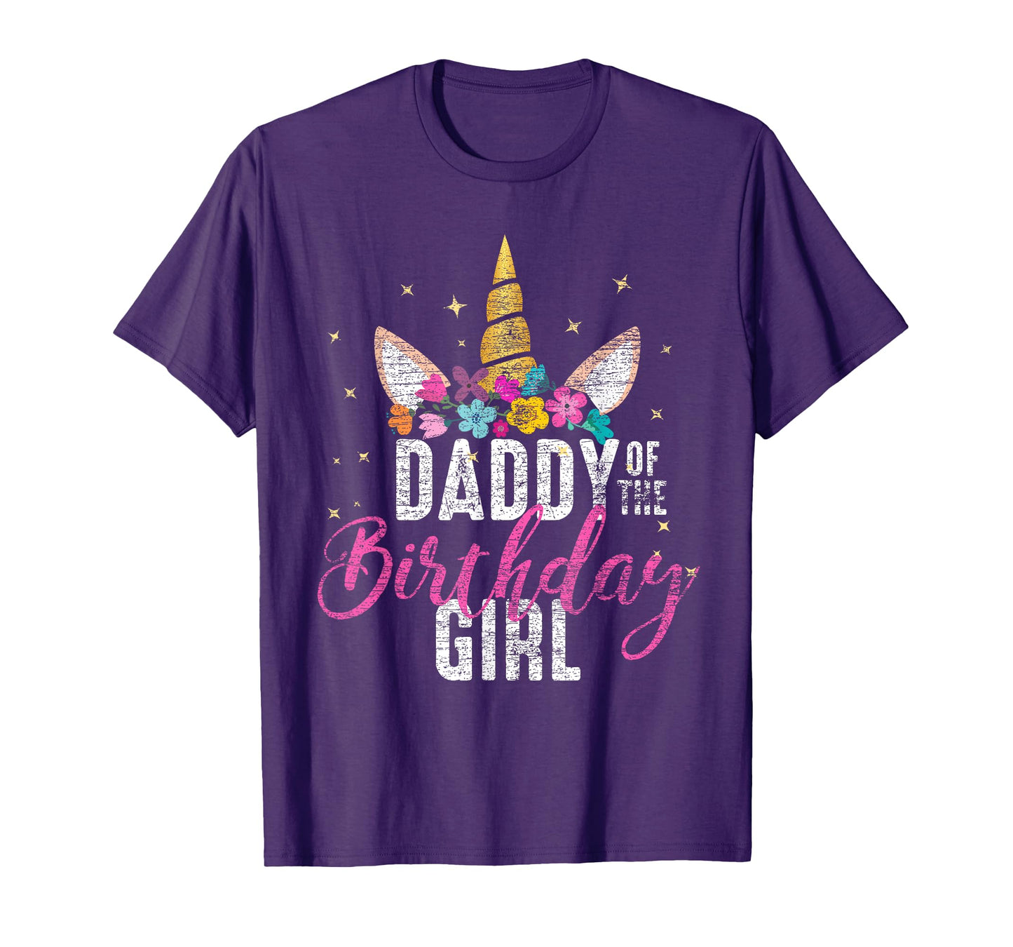 Daddy Of The Birthday Girl Father Gift Unicorn Birthday T-Shirt