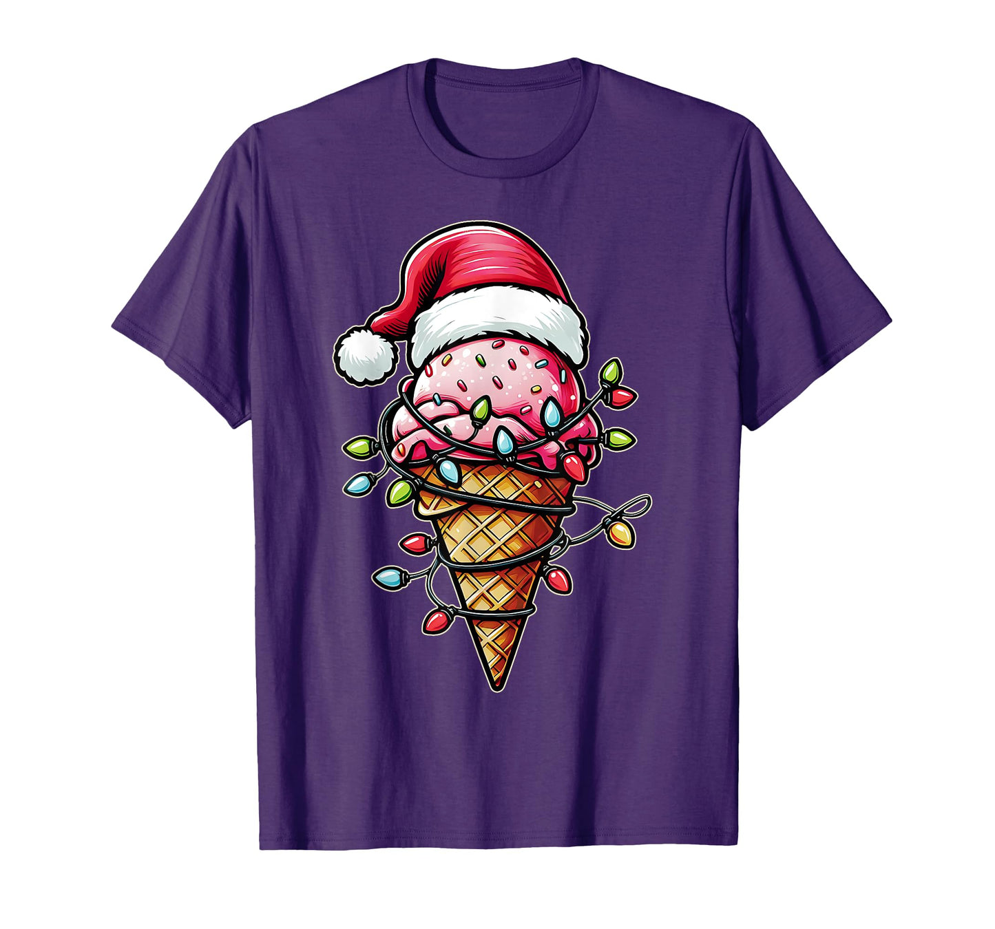 Ice Cream Cone Christmas Hat Xmas T-Shirt