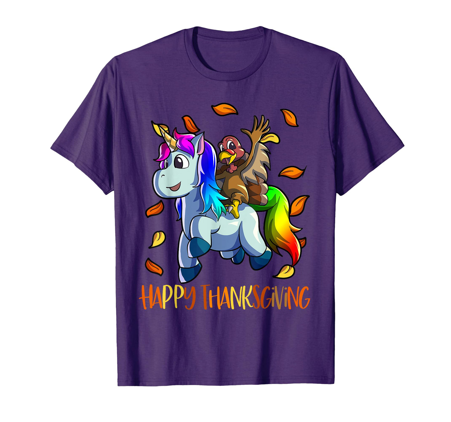 Unicorn Thanksgiving Shirt Girls Kids Unicorn Turkey T-Shirt