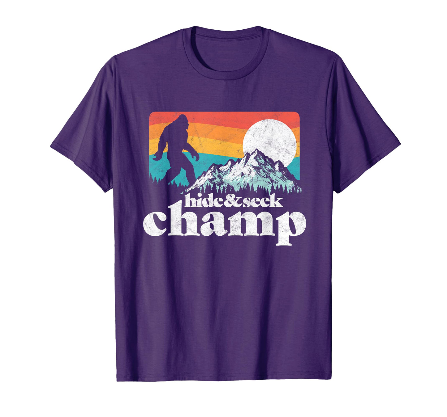Hide & Seek Champ Funny Bigfoot Mountains T-Shirt T-Shirt