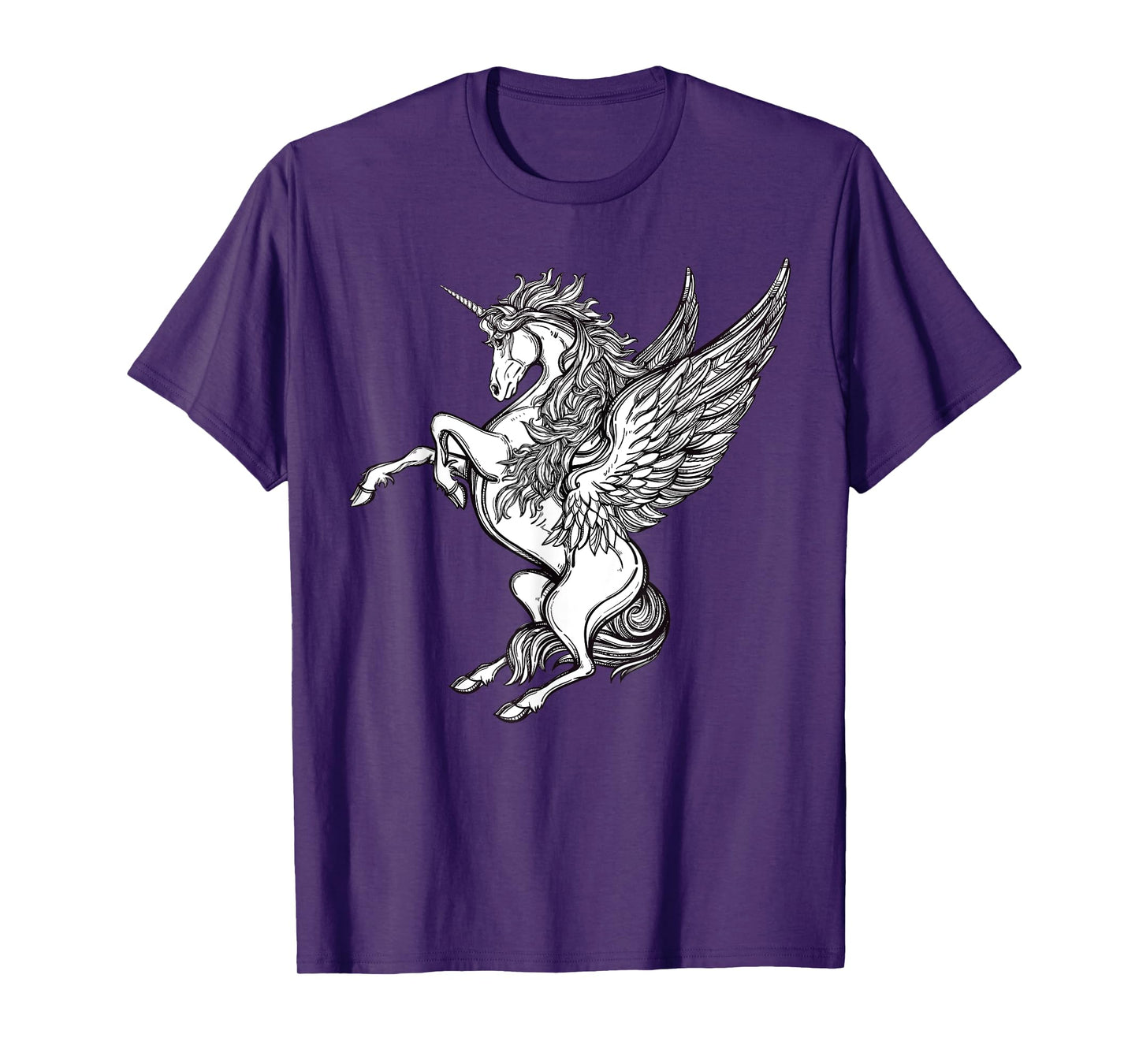 Victorian Unicorn Tshirt - Magic Fairy Pegasus Engraving Tee T-Shirt