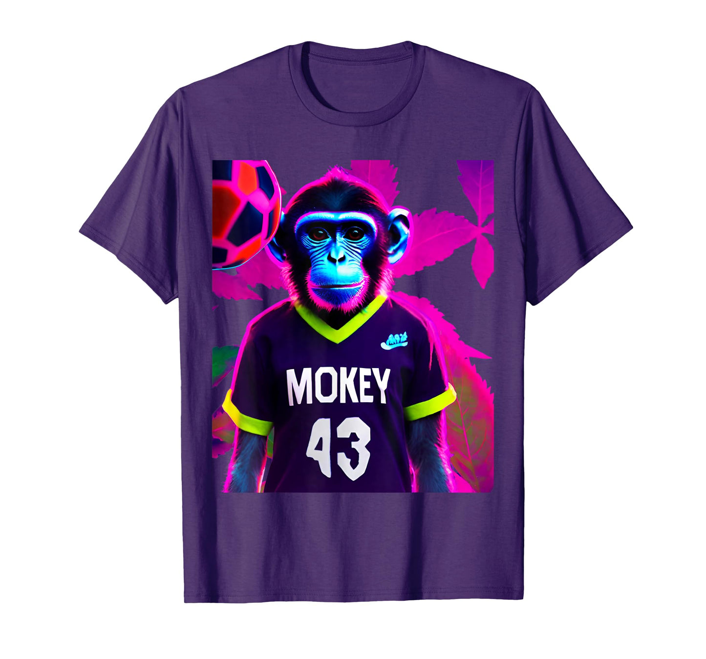 SOCCER MONKEY AUTUMN LEAVES LED GRAPHIC T-Shirt