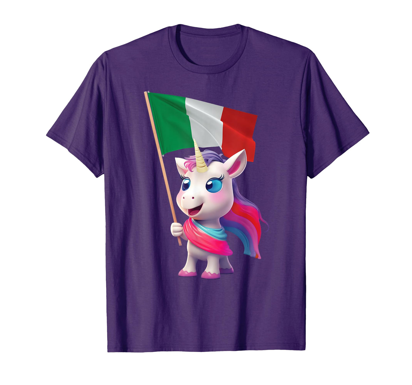 Italy Flag Unicorn Italian Italia Rome Pizza Kids Adorable T-Shirt