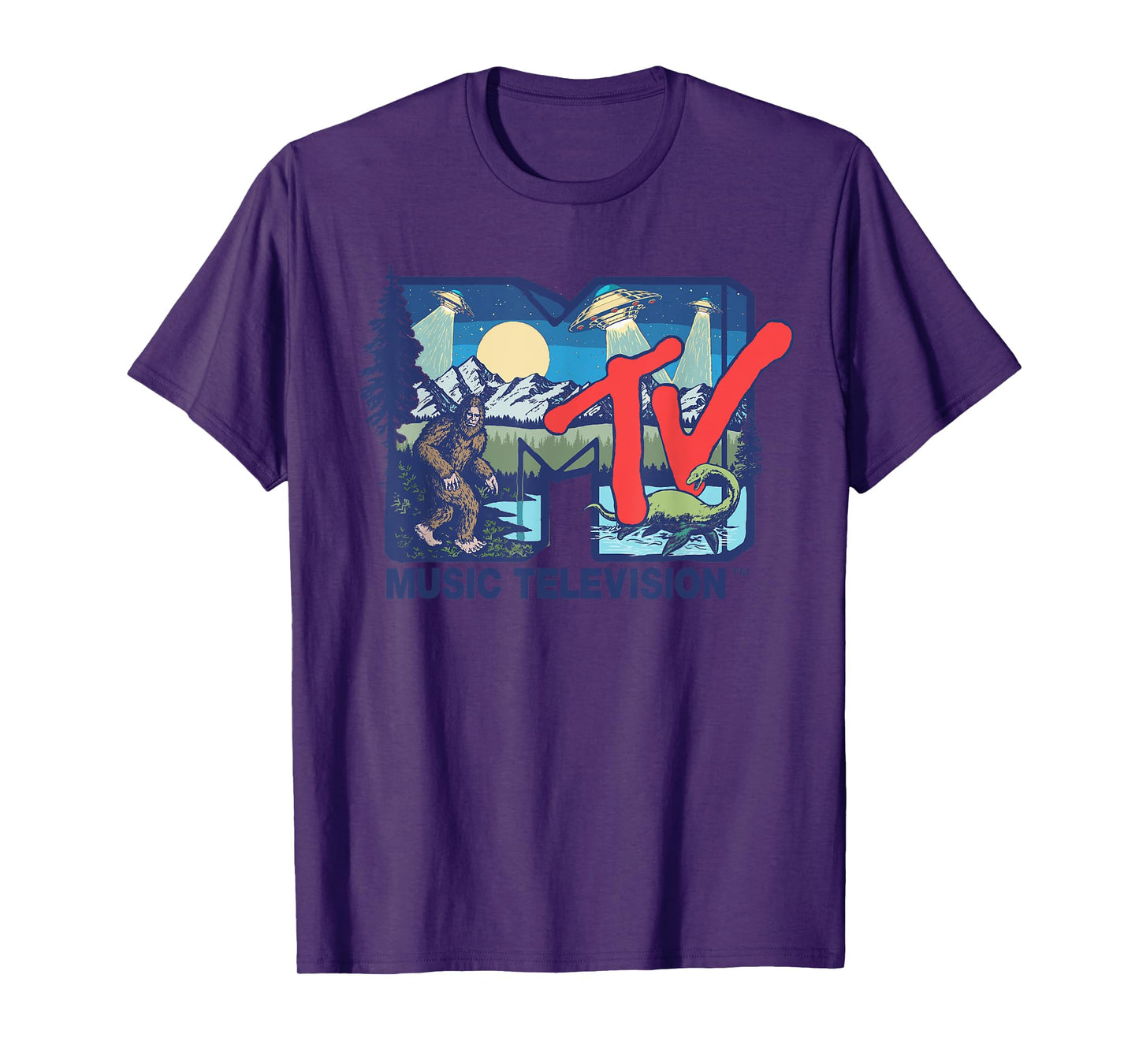 Mademark x MTV - Cryptid MTV Logo Featuring Bigfoot, UFO, Aliens & Nessie T-Shirt