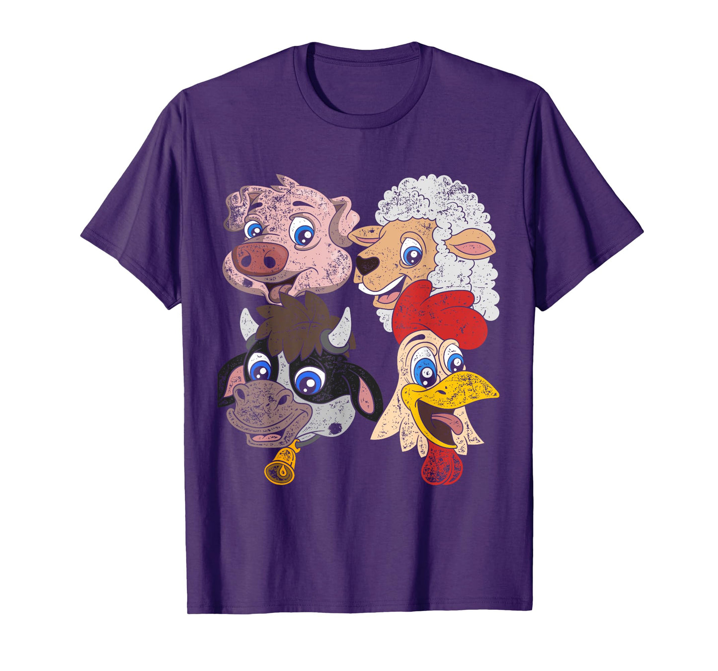 Pig Sheep Cow Chicken Kids Toddlers Funny Farm Squad Animal T-Shirt