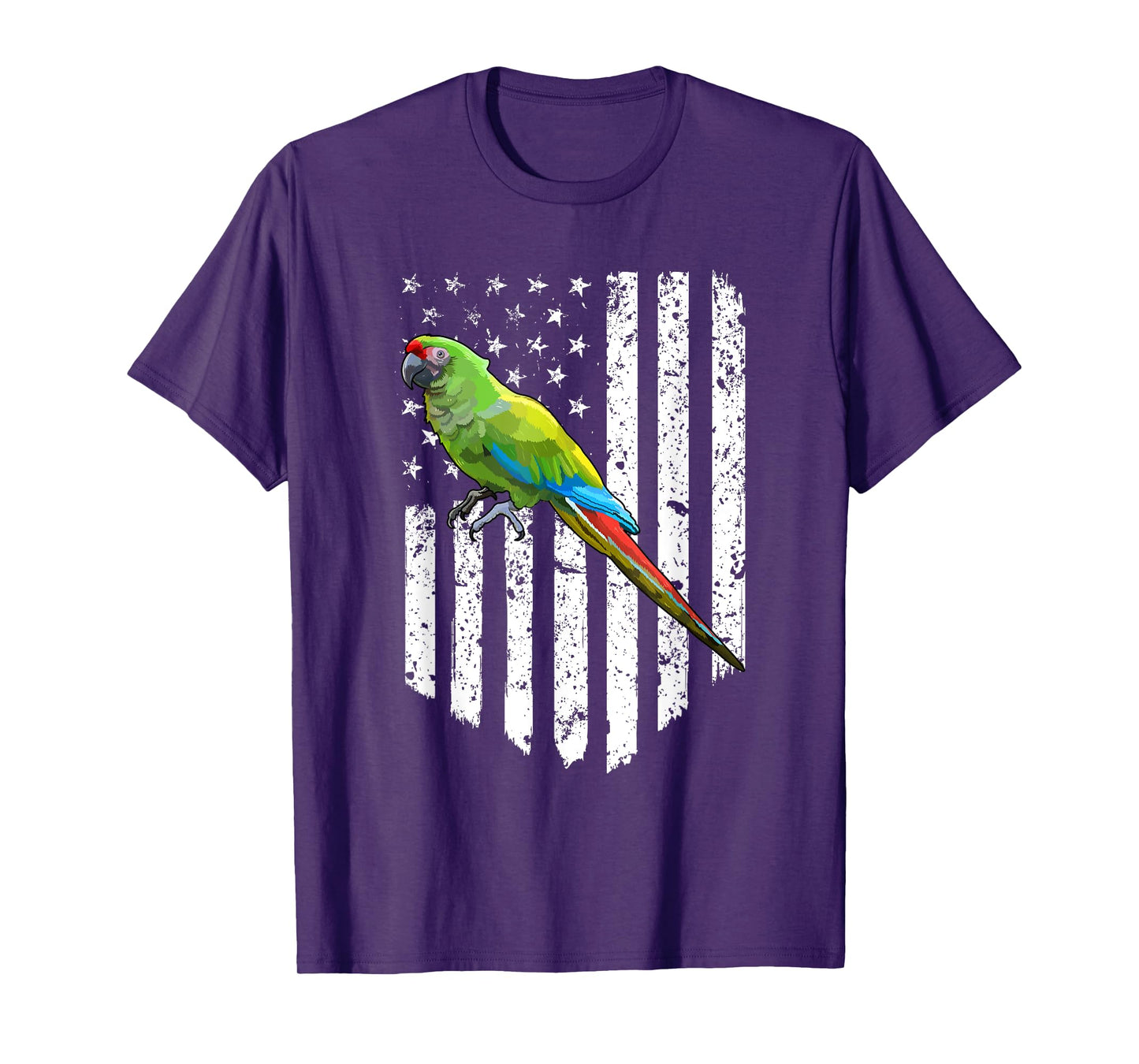 White American Flag Military Macaw Bird 4th Of July Women Men T-Shirt
