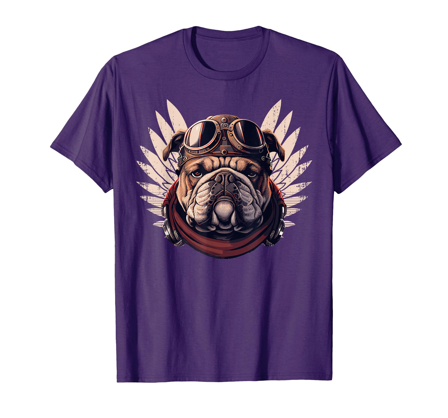 English Bulldog Biker Helmet Motorcycle Aesthetic T-Shirt for Men Women Girls Kids