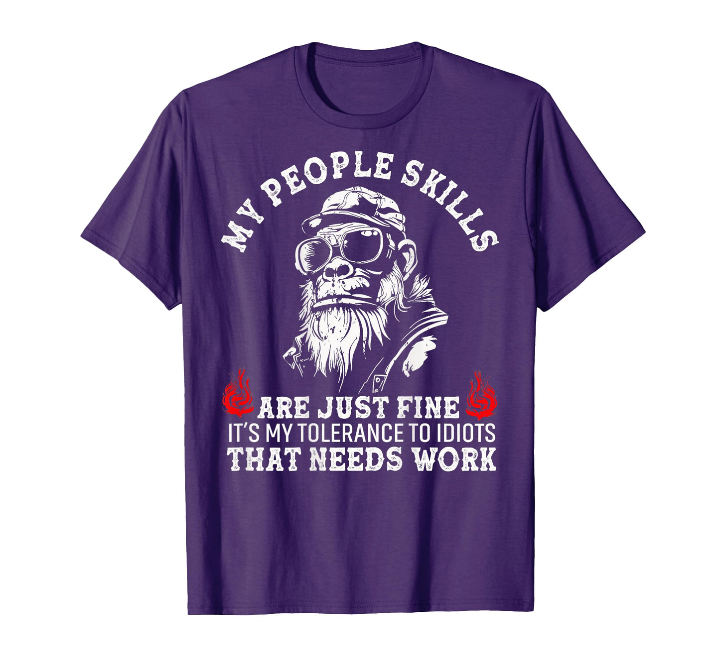 My People Skills Are Just Fine Monkey Funny (ON BACK) T-Shirt