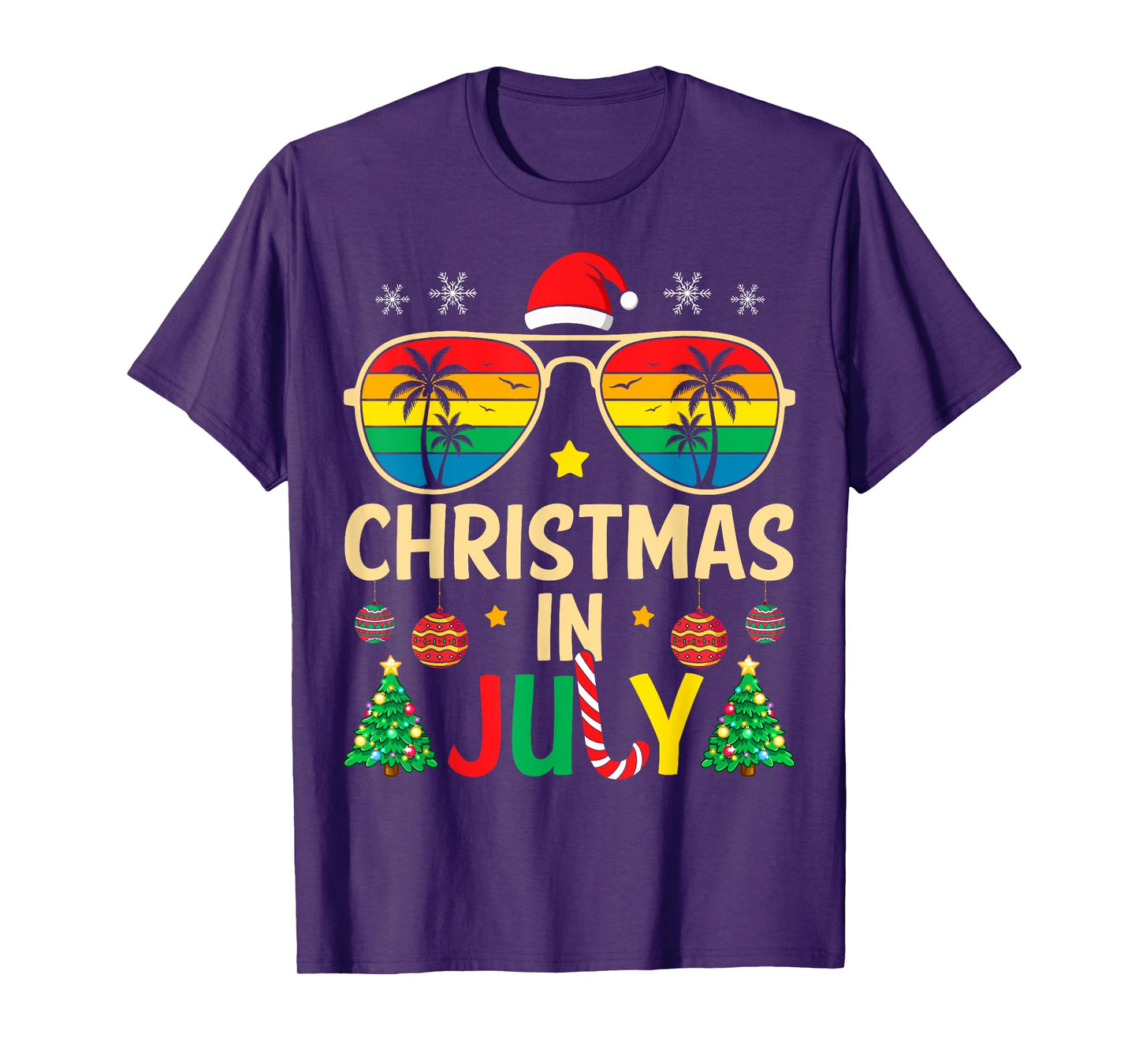 Christmas in July Santa Claus Sunglasses Beach Men Women Kid T-Shirt