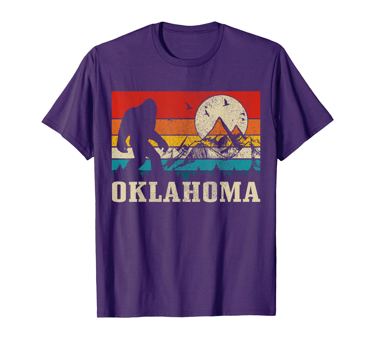 Oklahoma Bigfoot Vintage Mountains Hiking Camping Gift T-Shirt