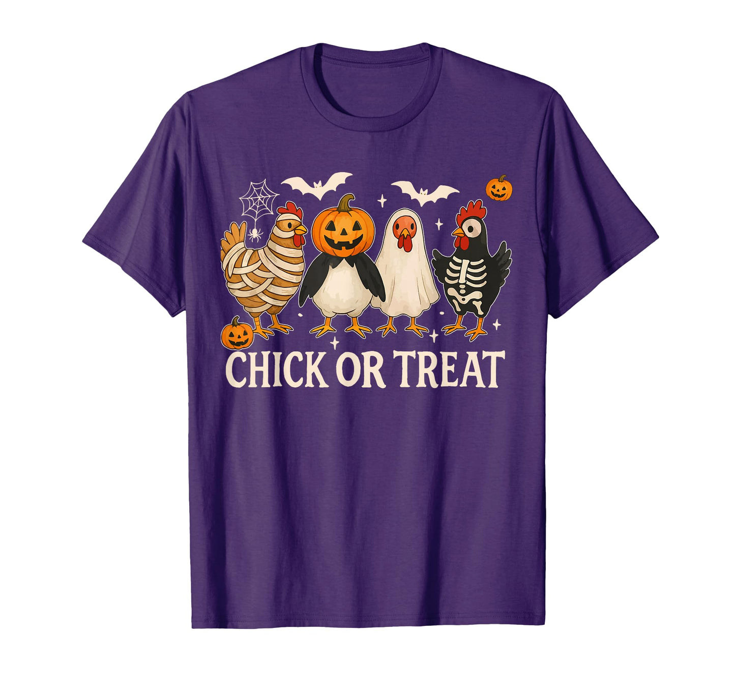 Chick Or Treat Shirt Chicken Halloween Costume Girls Women T-Shirt