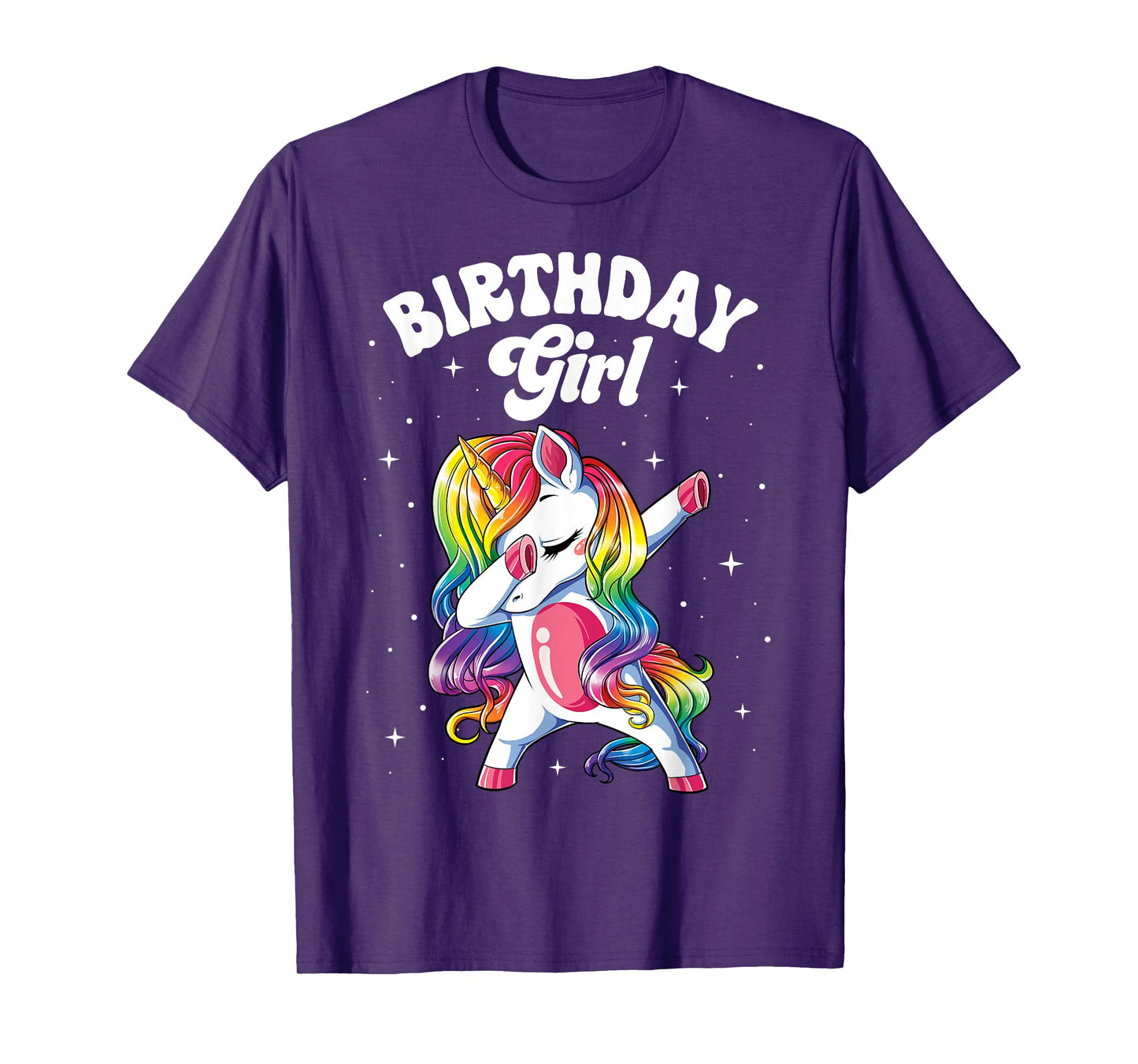 Unicorn Dabbing Birthday Girl Kids Rainbow Dab Dance Squad T-Shirt