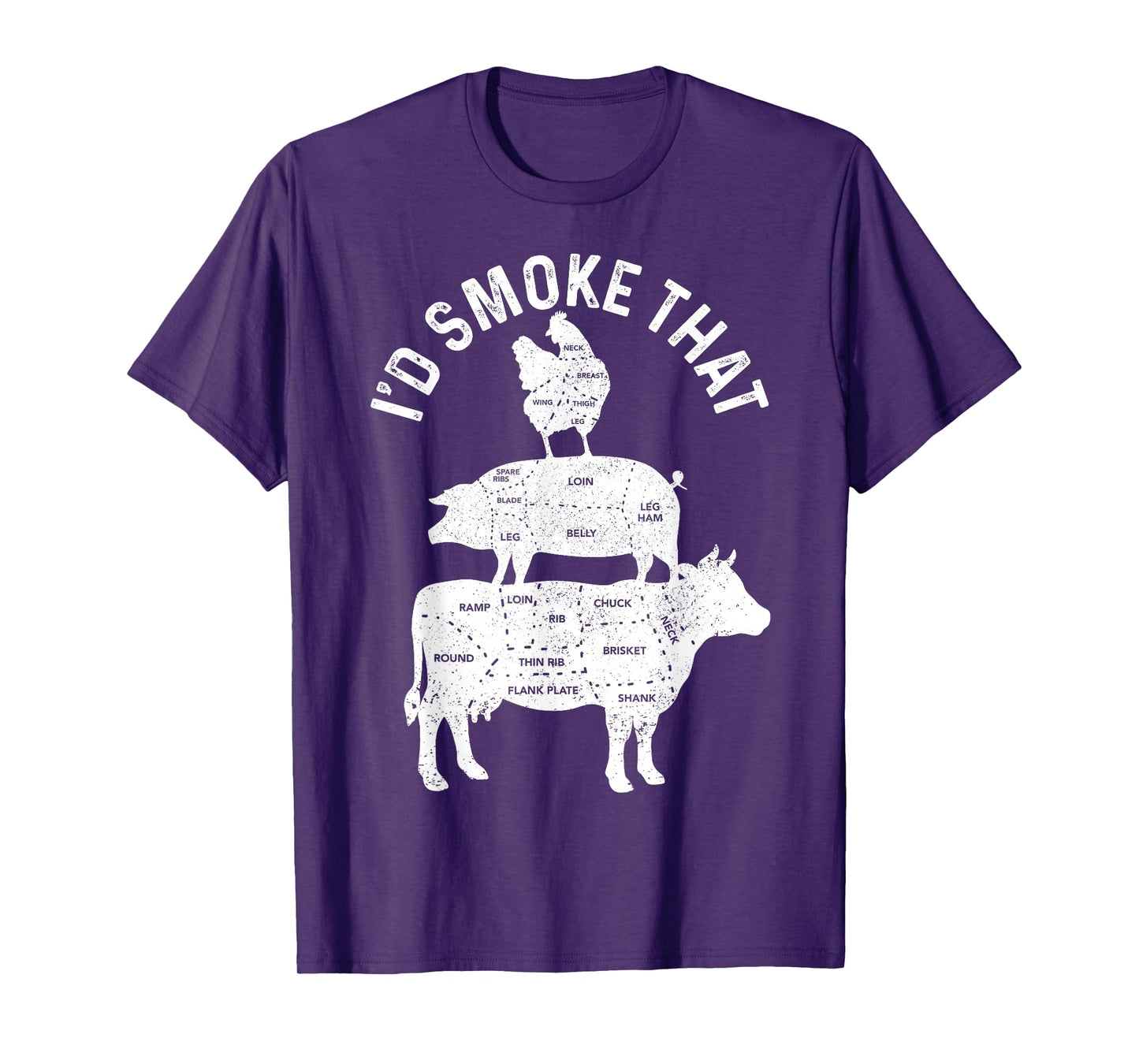 Chef Butcher BBQ I'd Smoke That Pork Beef Funny Father's Day T-Shirt