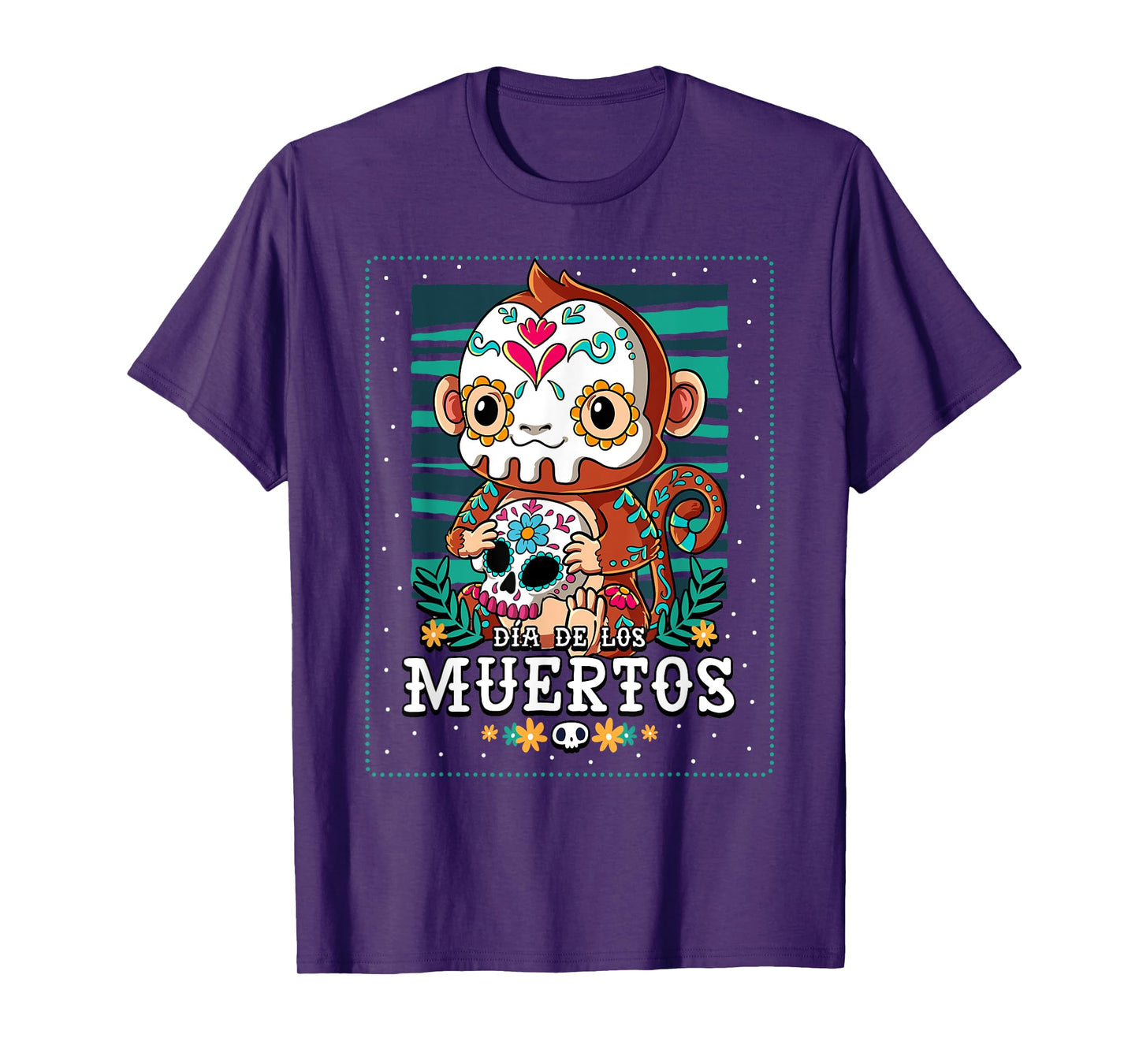Dia De Los Muertos Monkey T-Shirt