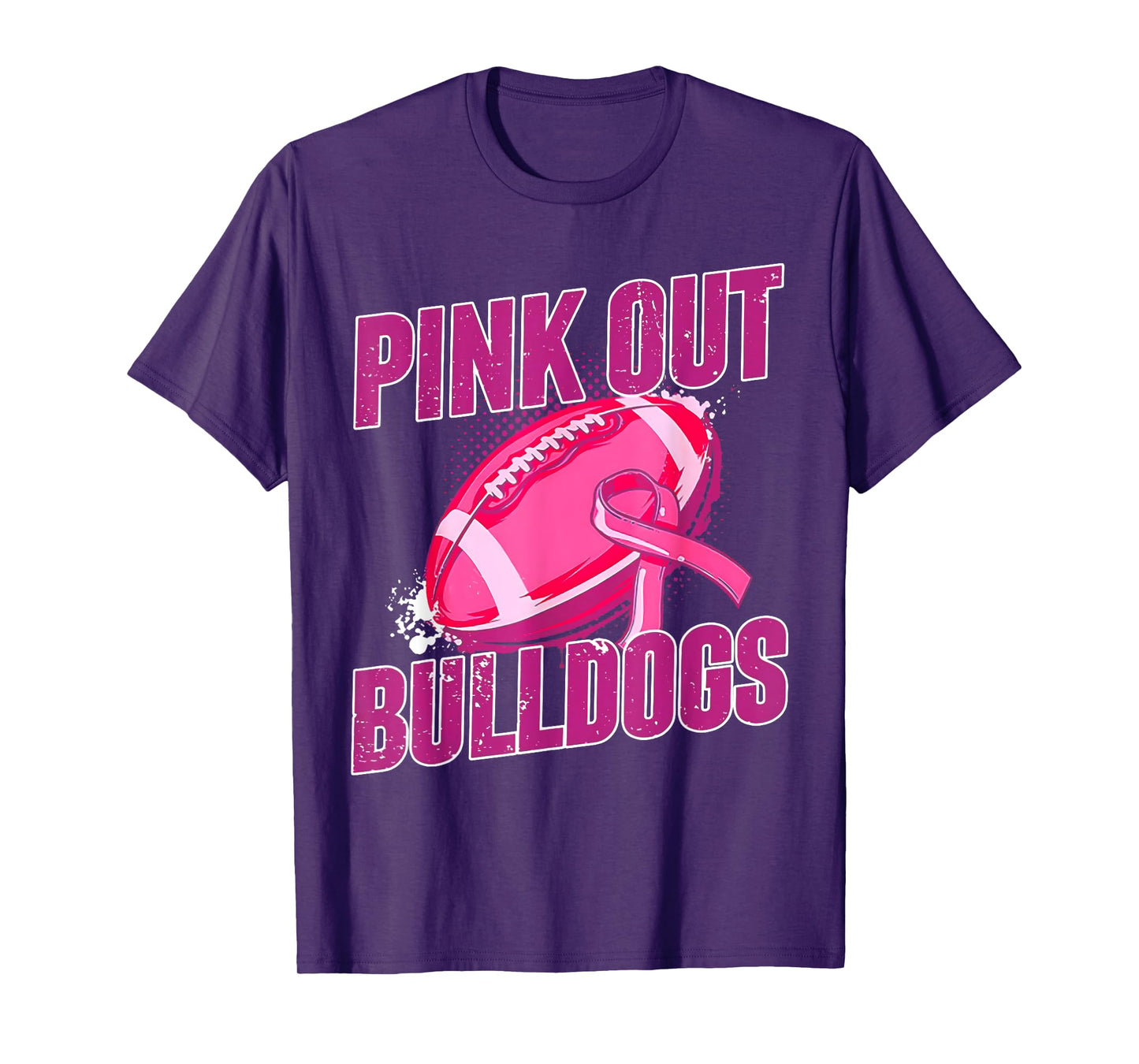 Bulldogs Pink Out Football Tackle Breast Cancer T-Shirt