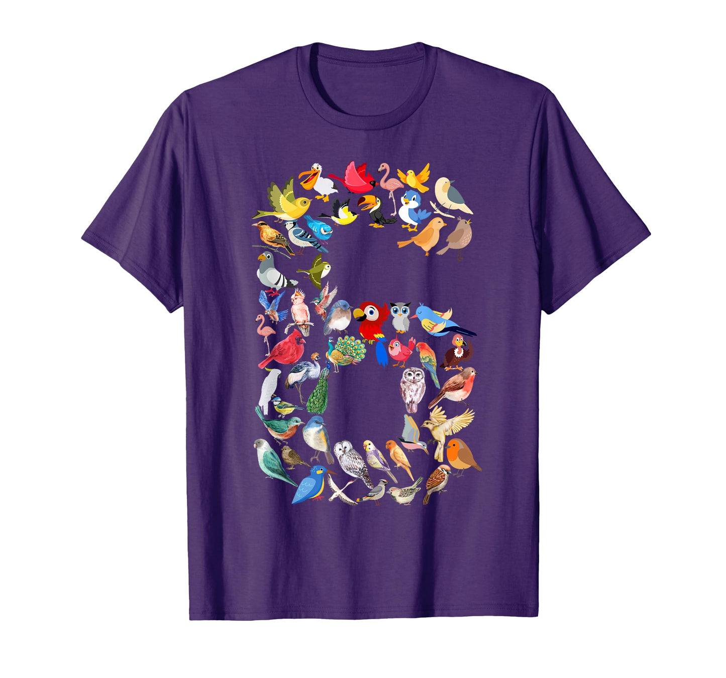 Kids 6th Birthday Birds Themed 6 Year Old Boys Bird Lover T-Shirt
