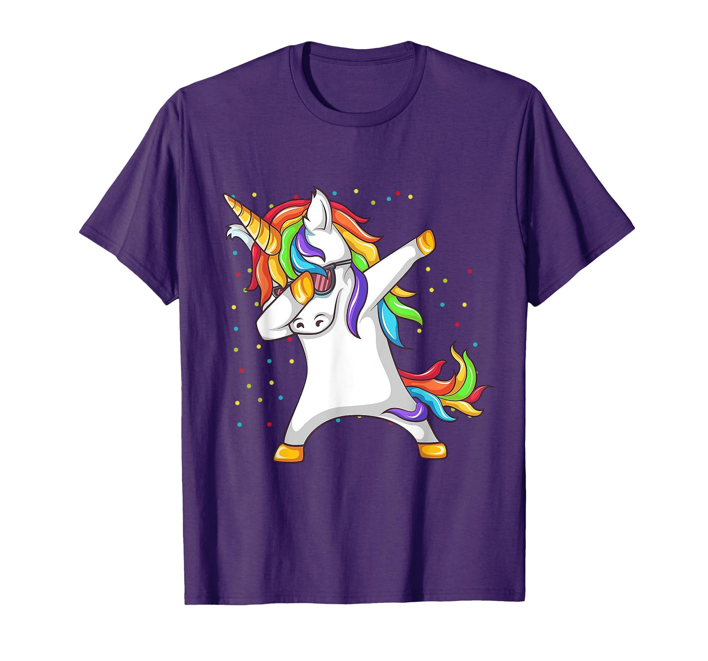 Dabbing Unicorn Rainbow Girls Kids Women T-Shirt
