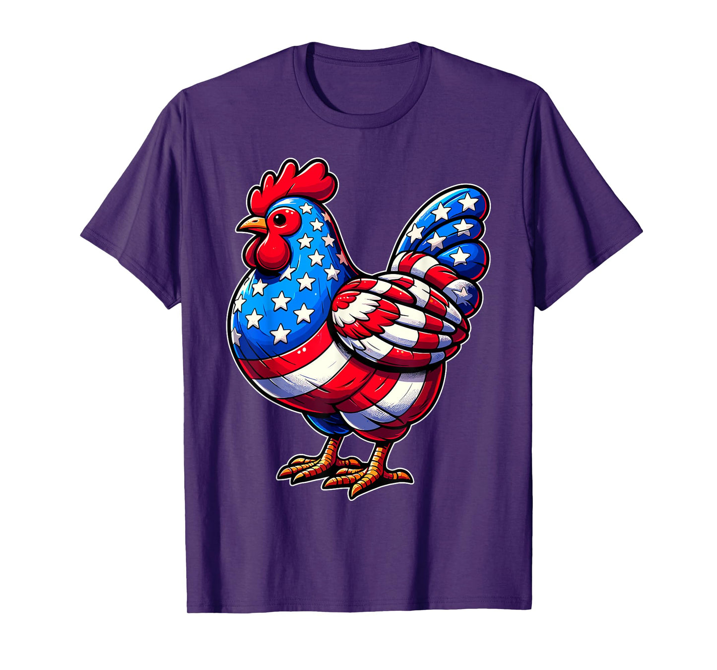Chicken USA Flag Sunglasses 4th of July Patriotic Chicken T-Shirt for Women Men