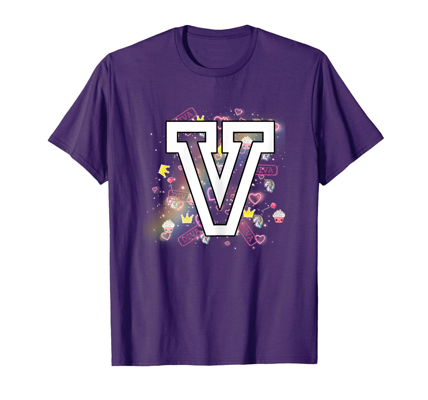 Kids Letter V Clothing For a Girl Who's Name Starts With V T-Shirt