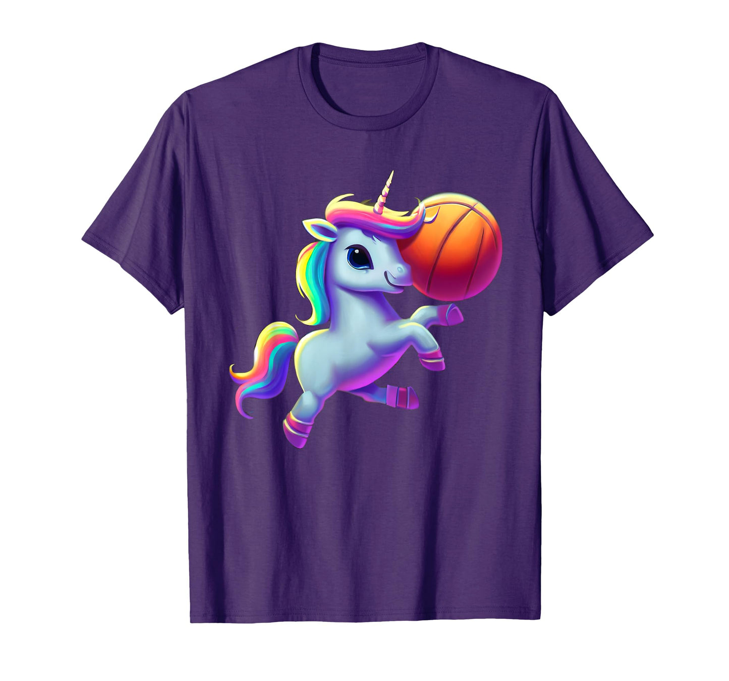 Unicorn Playing Basketball Cool Funny Unicorns Basketball T-Shirt