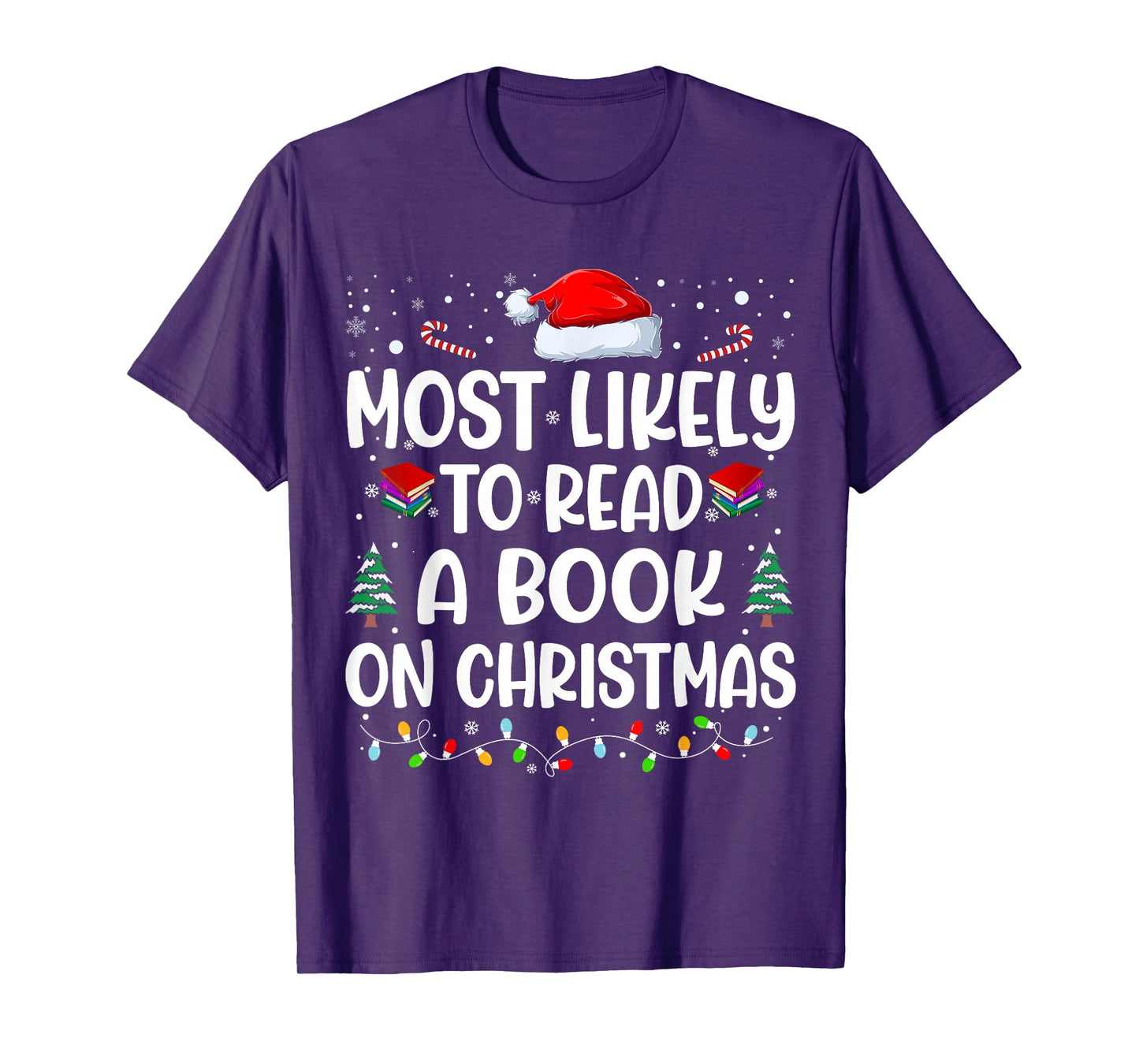 Most Likely To Read A Book On Christmas Matching Family Xmas T-Shirt