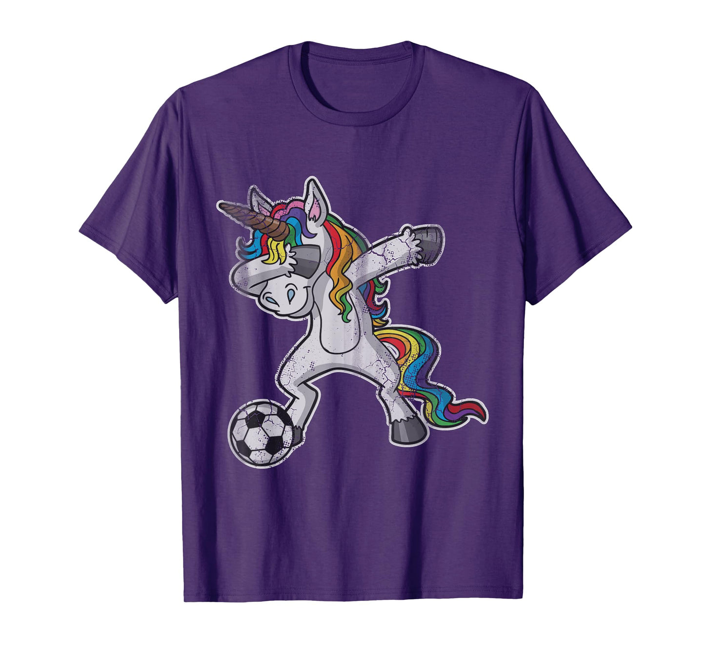 Unicorn Girls Soccer Player Dabbing Mom Kids Women T-Shirt