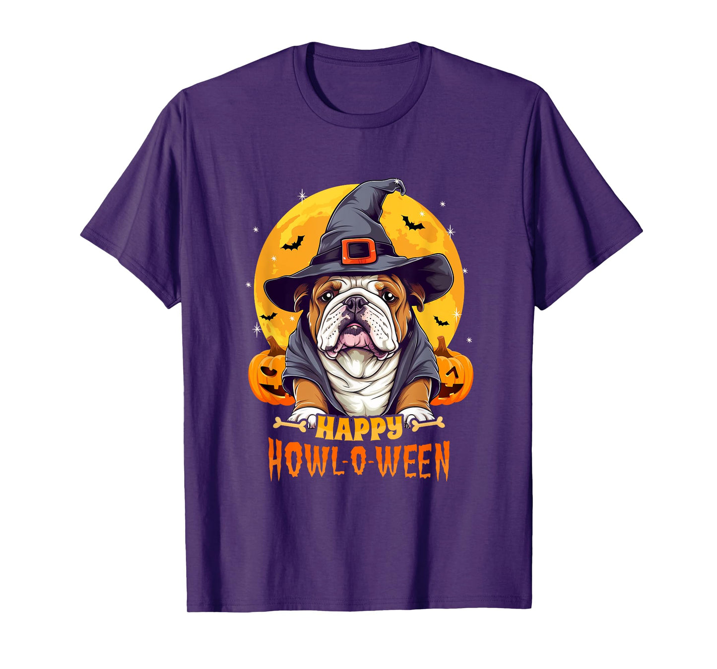 English Bulldog Halloween Dog Howl O Ween Funny Pet T-Shirt
