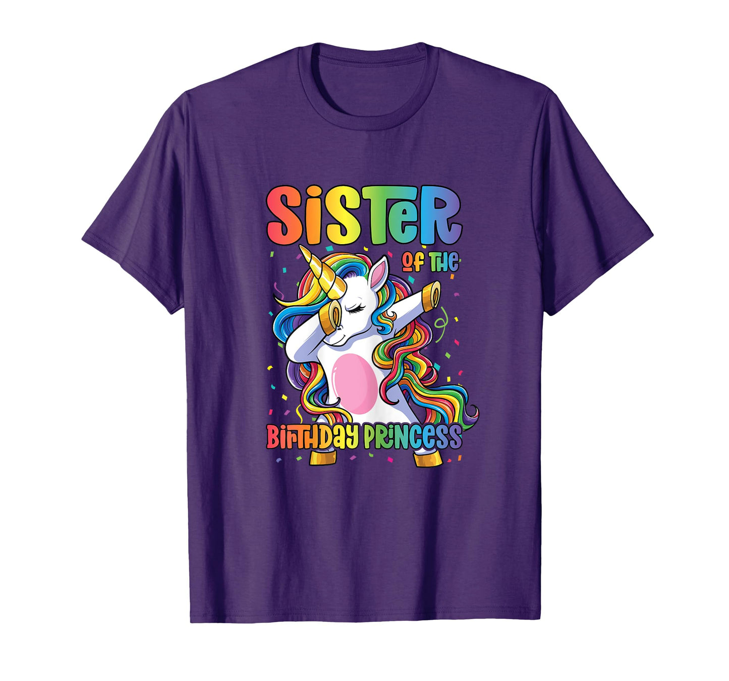 Sister of the Birthday Princess Shirt Girl Dabbing Unicorn T-Shirt