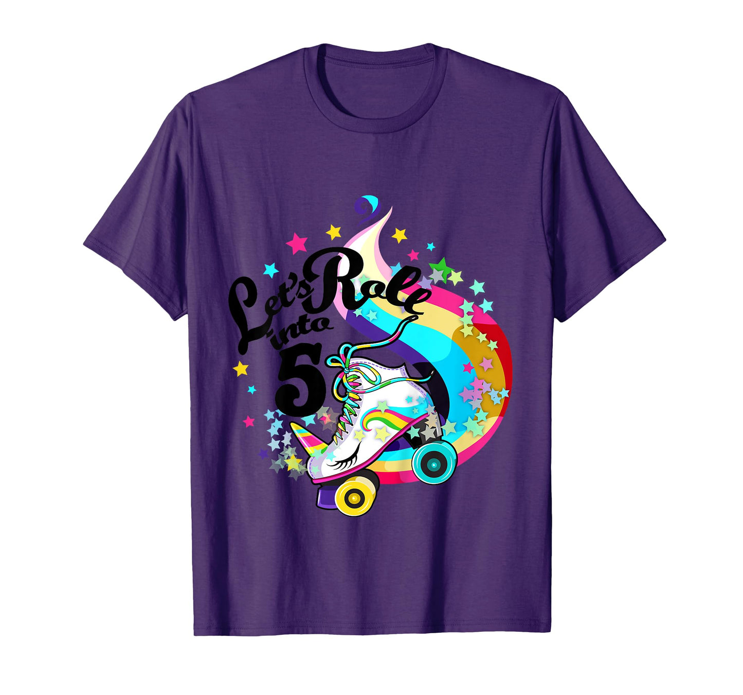 5 Year Old Birthday Shirt Girl Roller Skate Unicorn Outfit T-Shirt