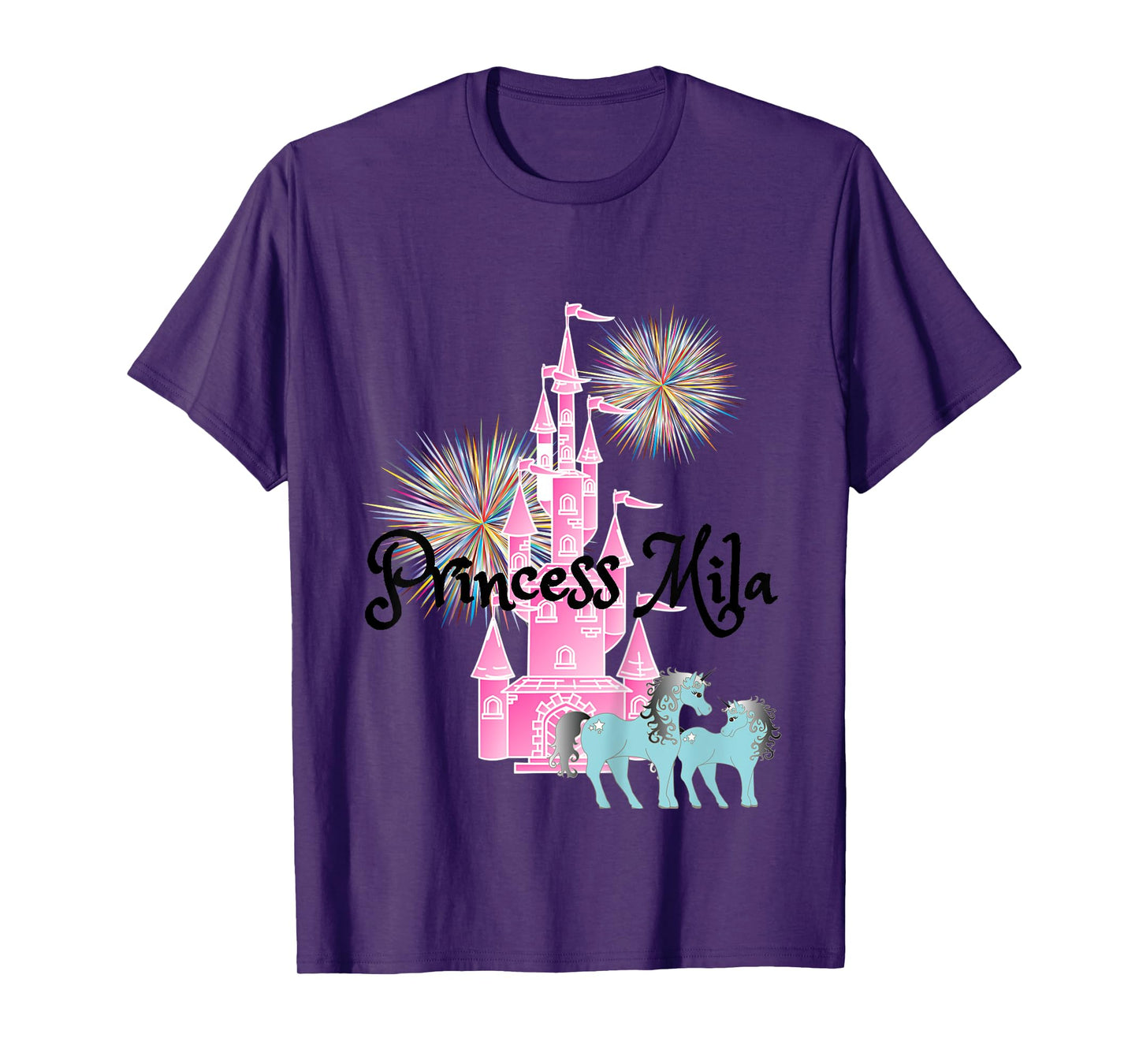 Kids Princess Mila Name Girls Personalized Custom T-Shirt