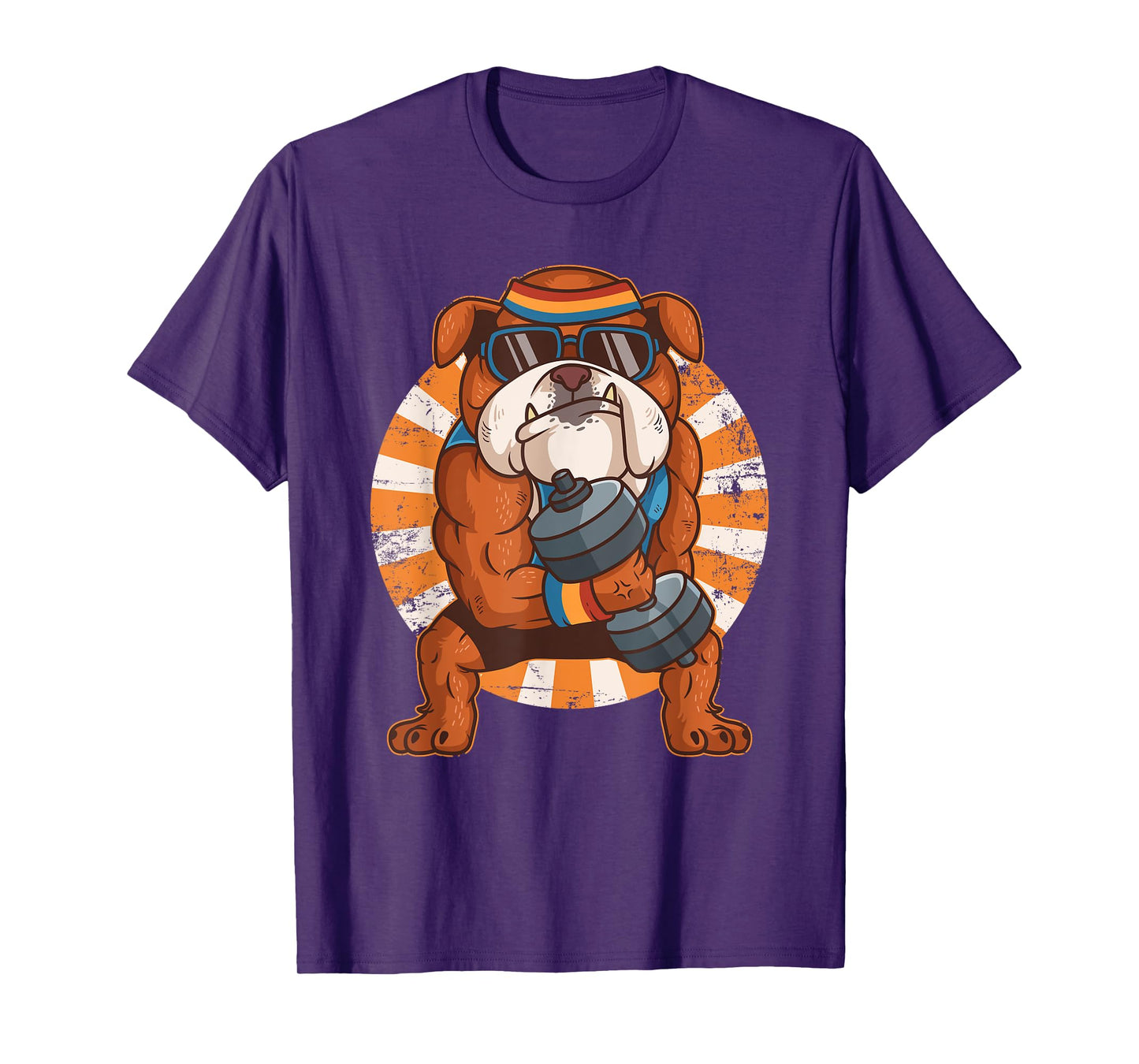 Bulldog Weight Lifting Workout Gym Training Dog Lovers T-Shirt for Men Women Kids